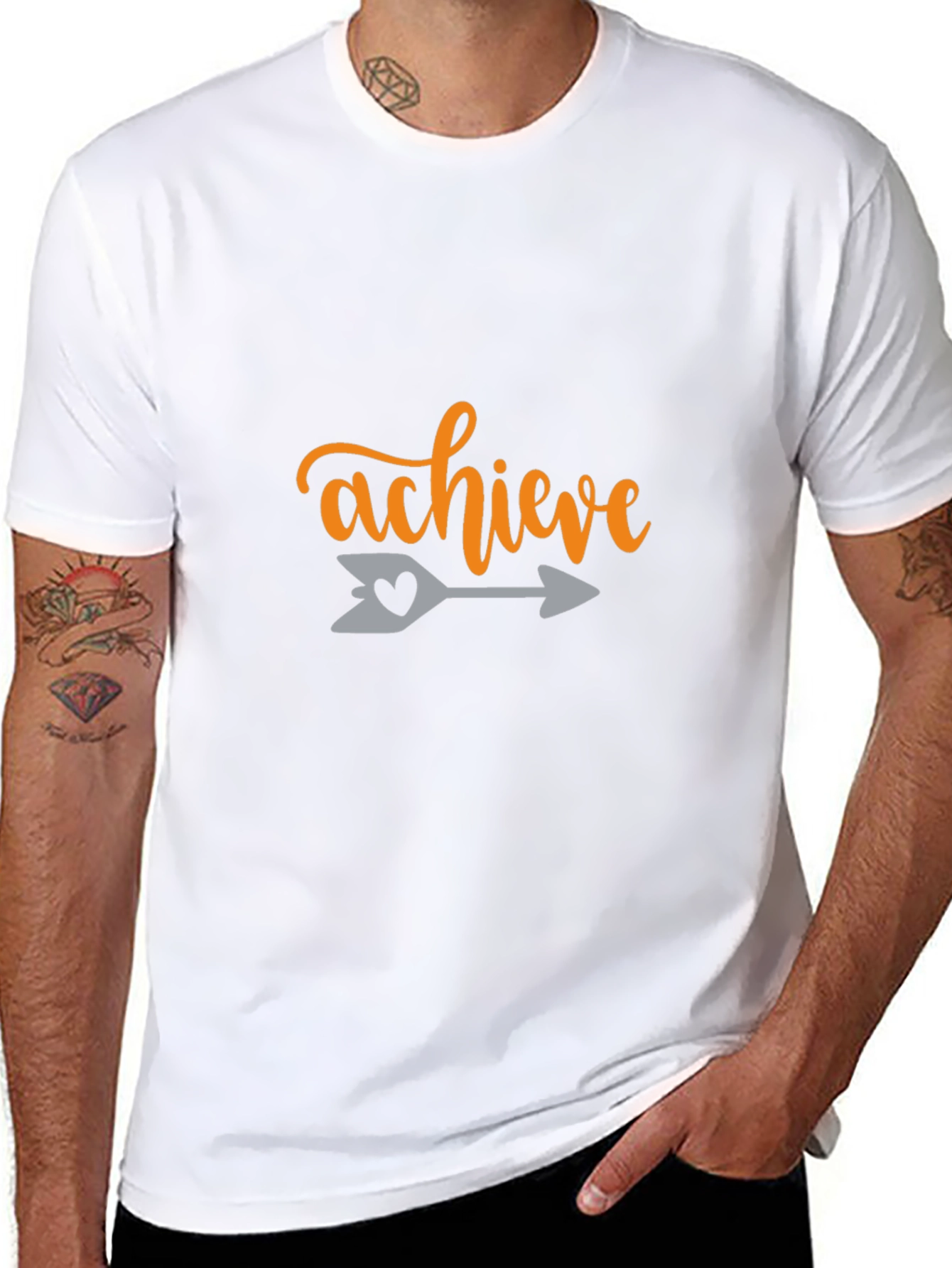 Achieve Graphic Tee - Black Cotton Blend Shirt