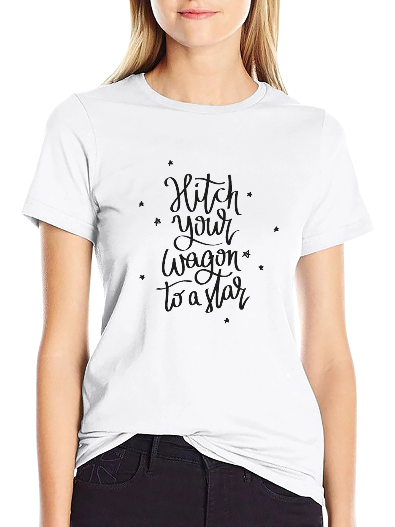 Hitch Your Wagon to a Star Black T-Shirt