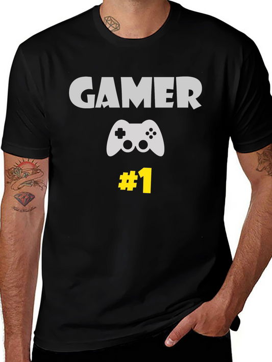 Gamer #1 Black T-Shirt - Controller Design