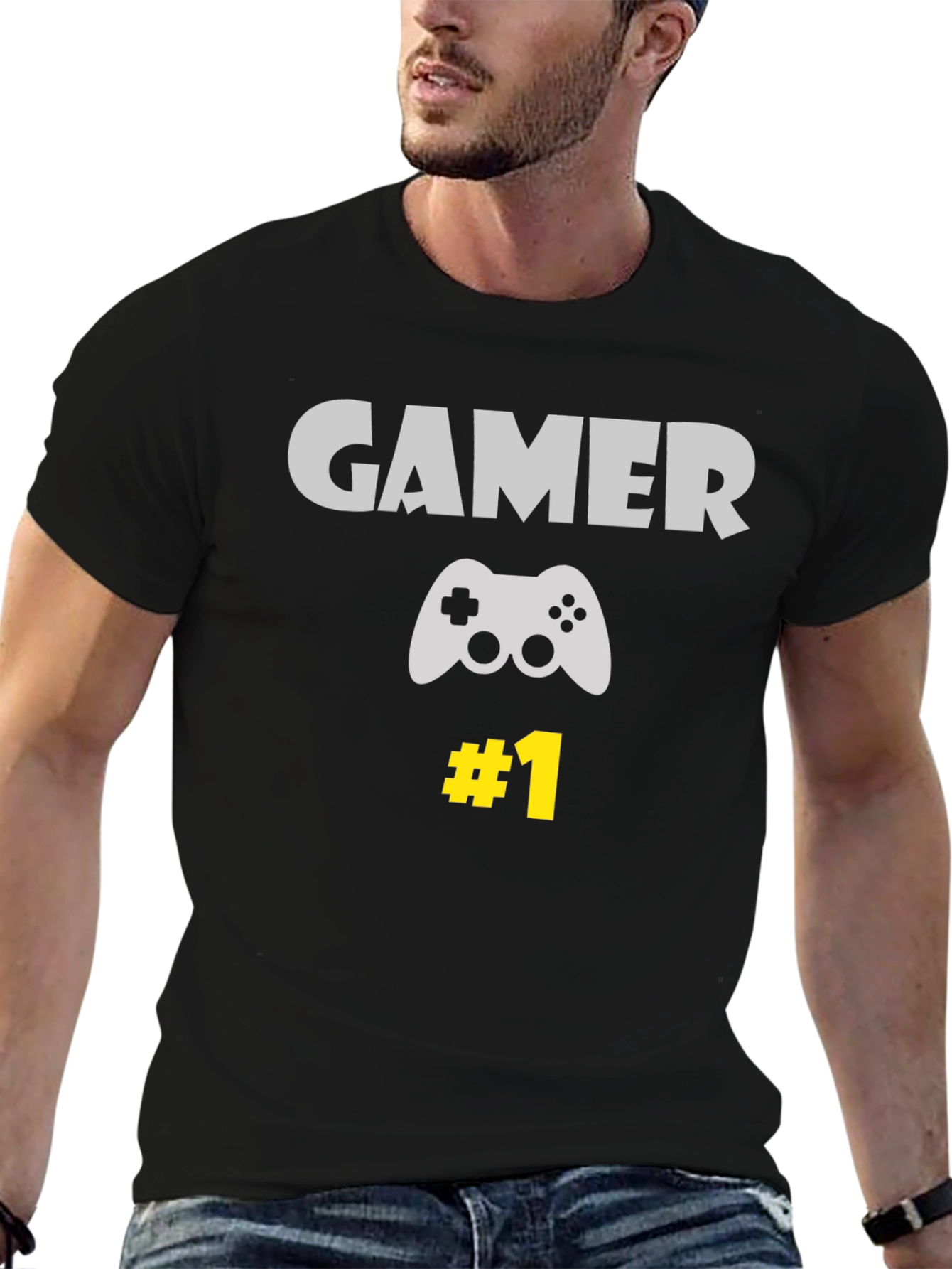 Gamer #1 Black T-Shirt - Controller Design