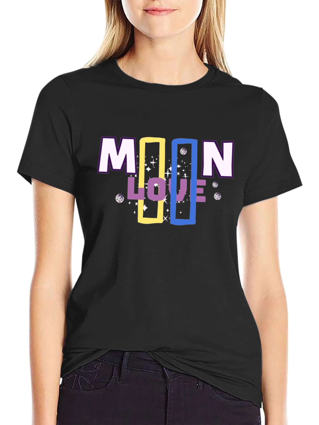 Moon Love Graphic Tee - Trendy Print