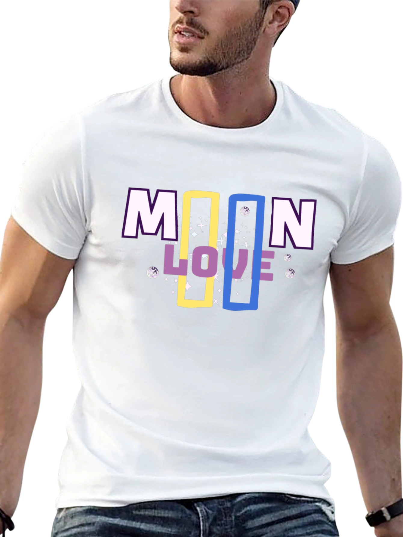 Moon Love Graphic Tee - Trendy Print