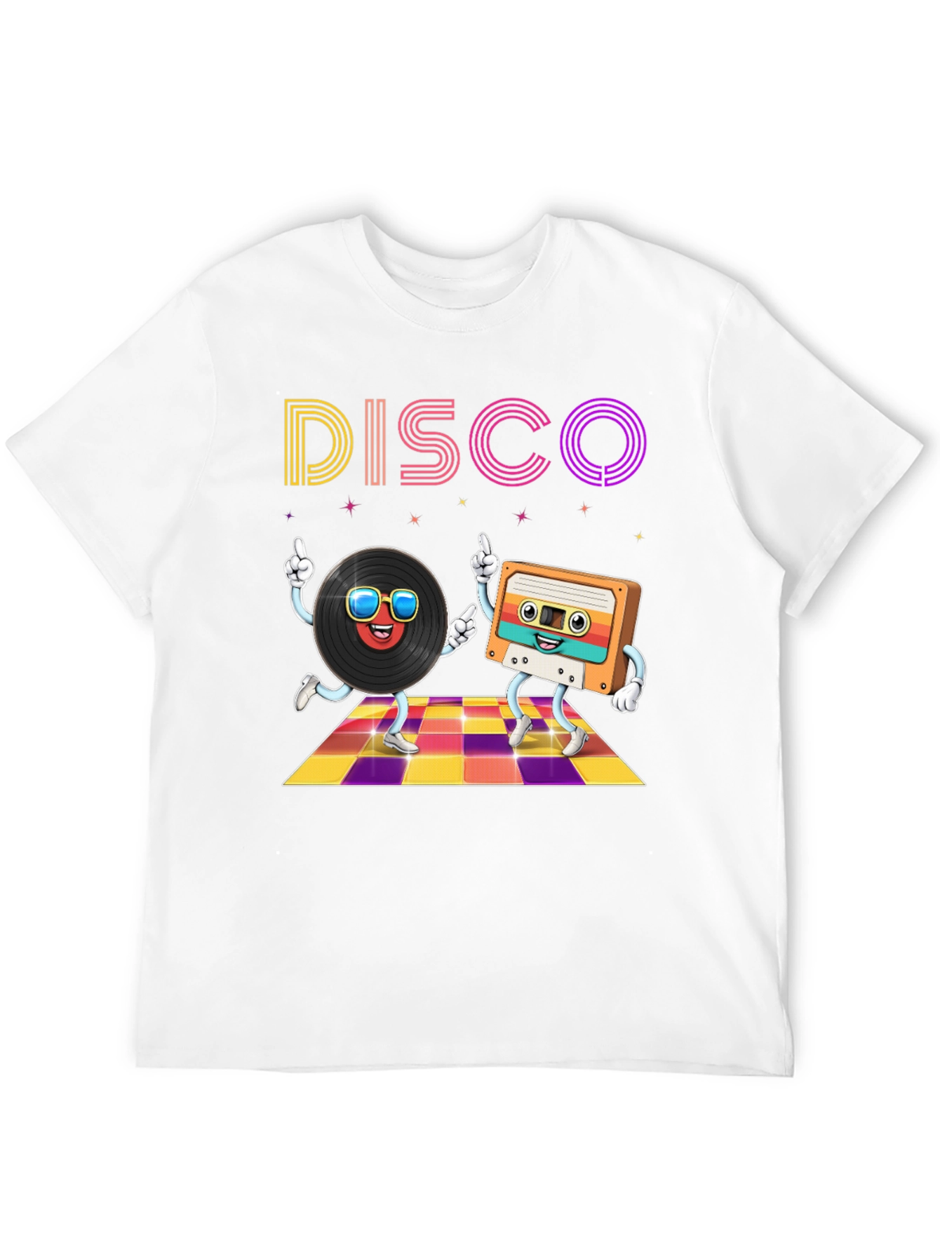 Disco Record & Cassette Graphic Tee