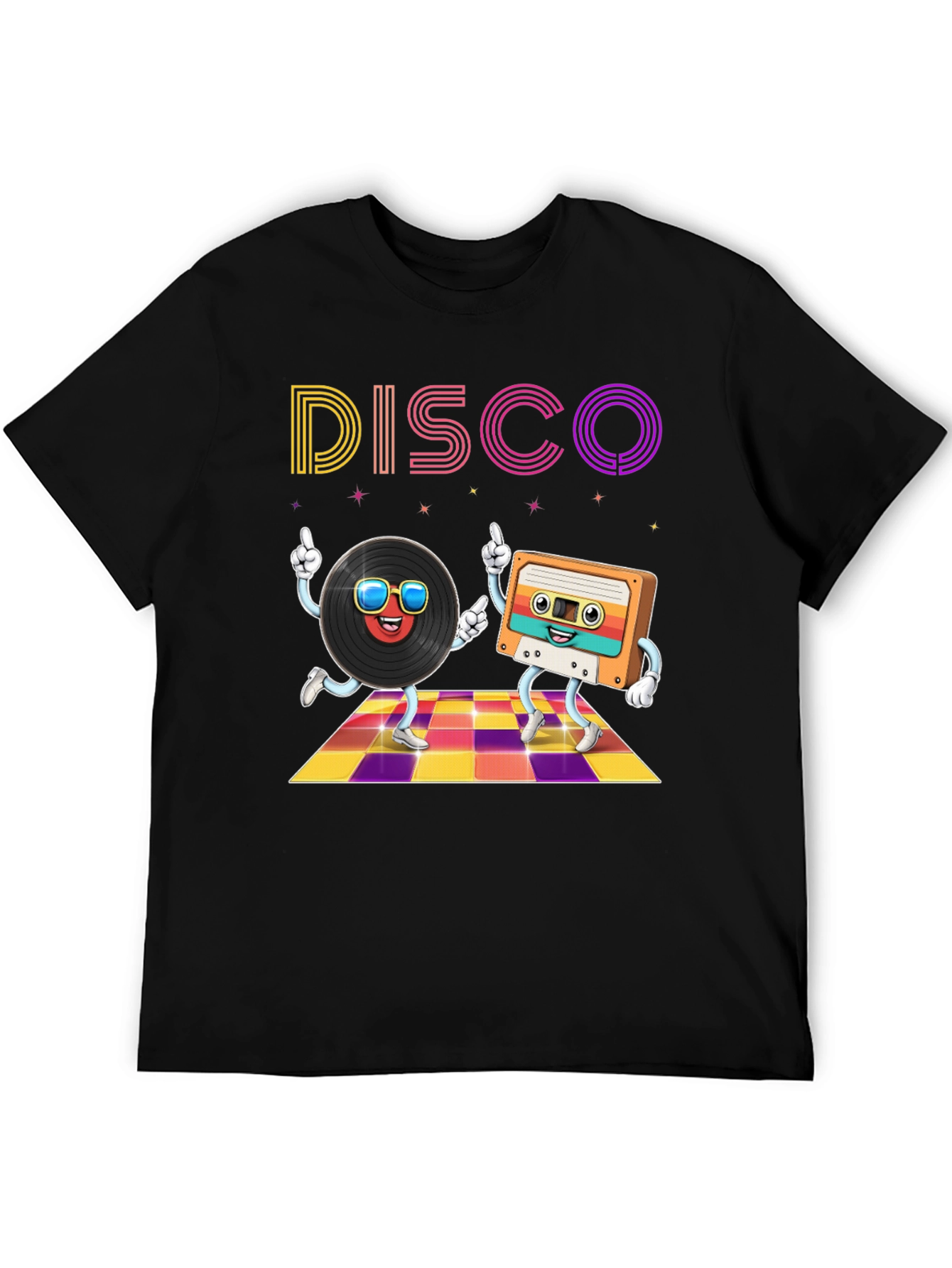 Disco Record & Cassette Graphic Tee