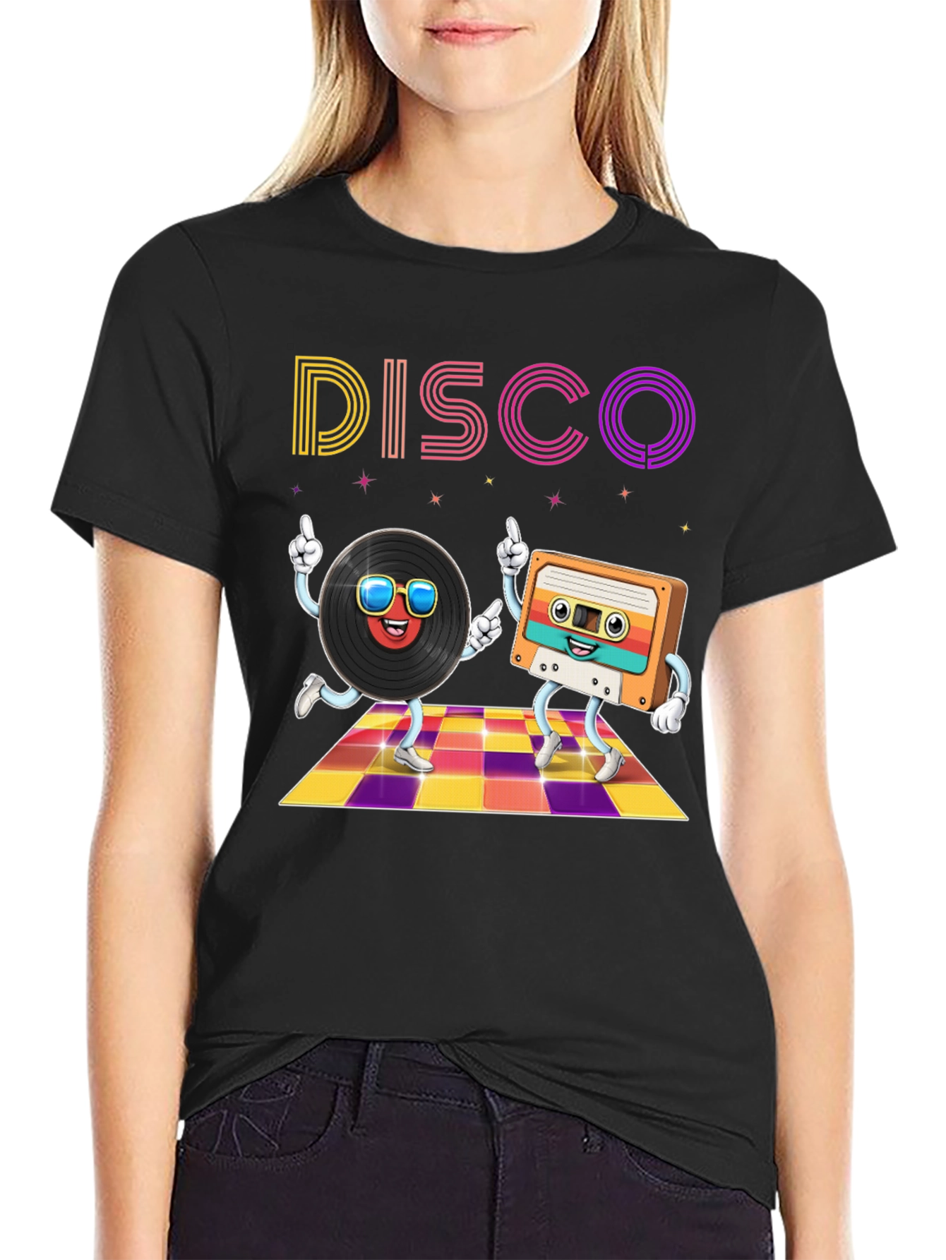 Disco Record & Cassette Graphic Tee
