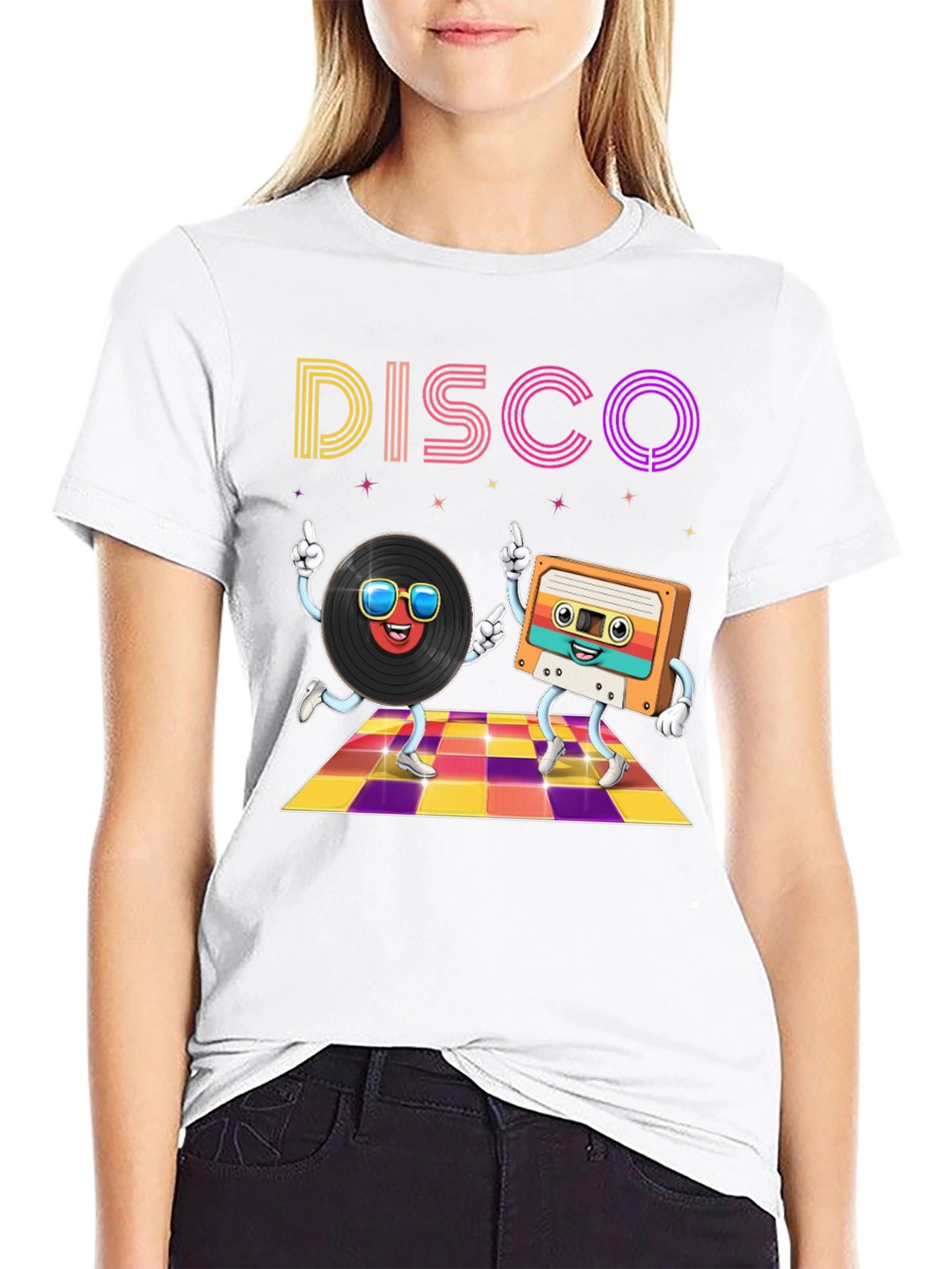 Disco Record & Cassette Graphic Tee