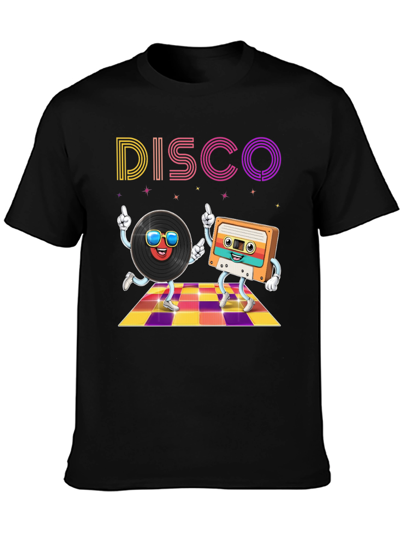 Disco Record & Cassette Graphic Tee
