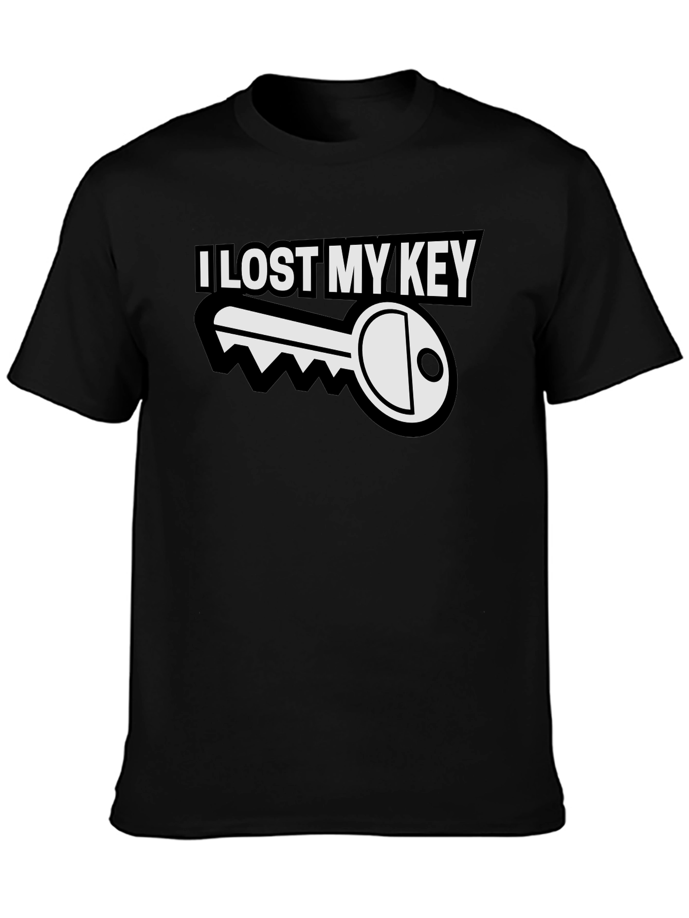 I Lost My Key Funny Graphic T-Shirt - Black