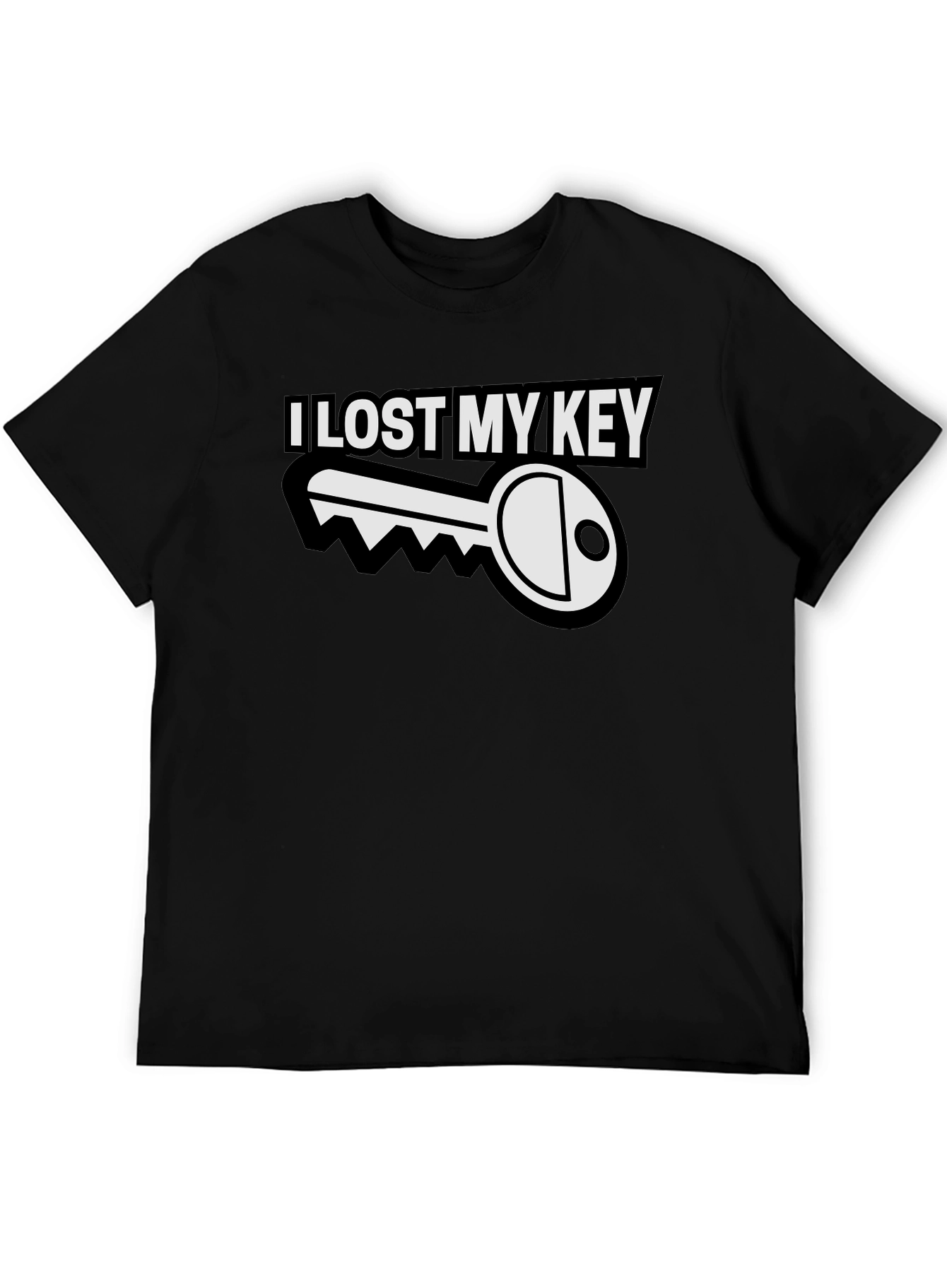 I Lost My Key Funny Graphic T-Shirt - Black
