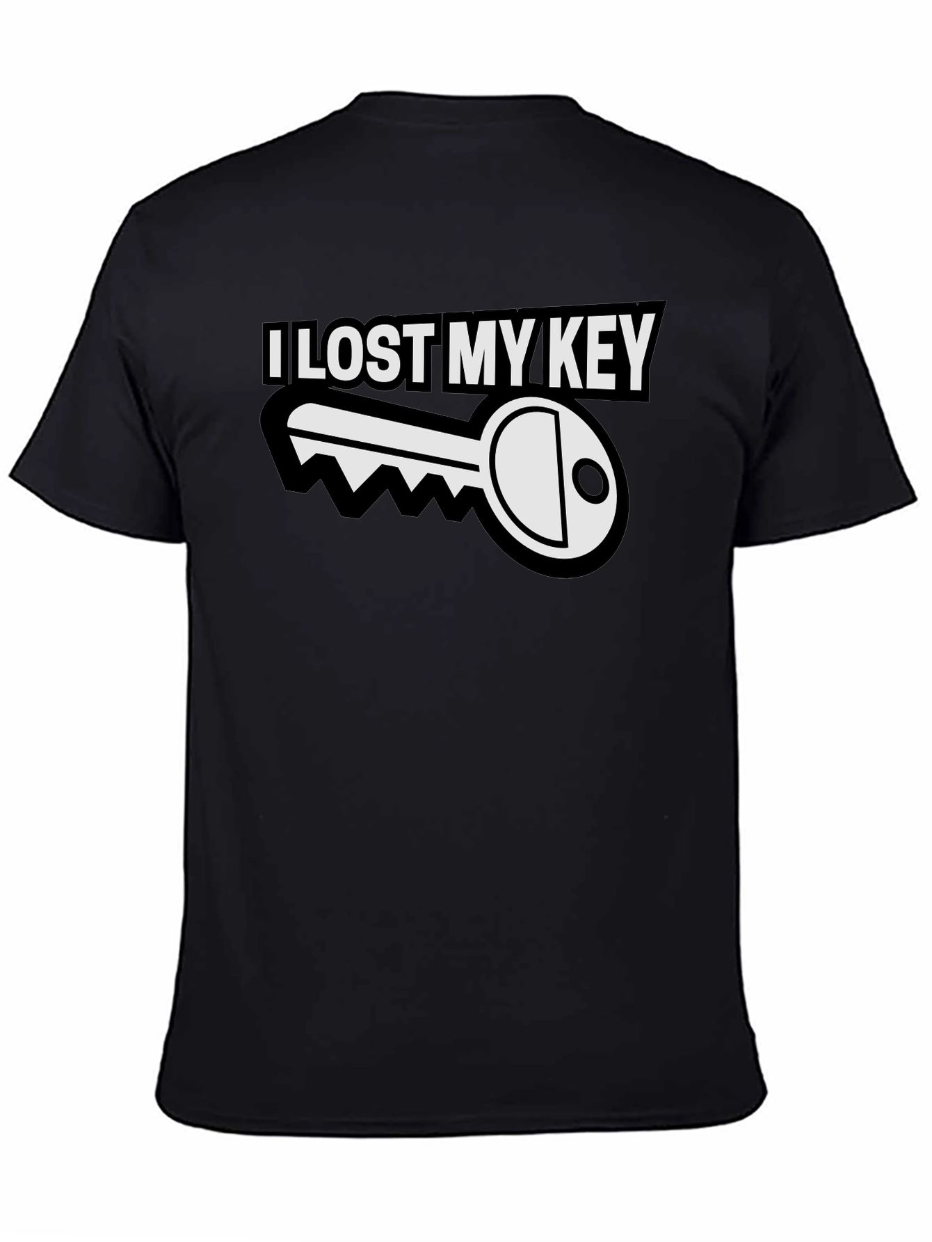I Lost My Key Funny Graphic T-Shirt - Black