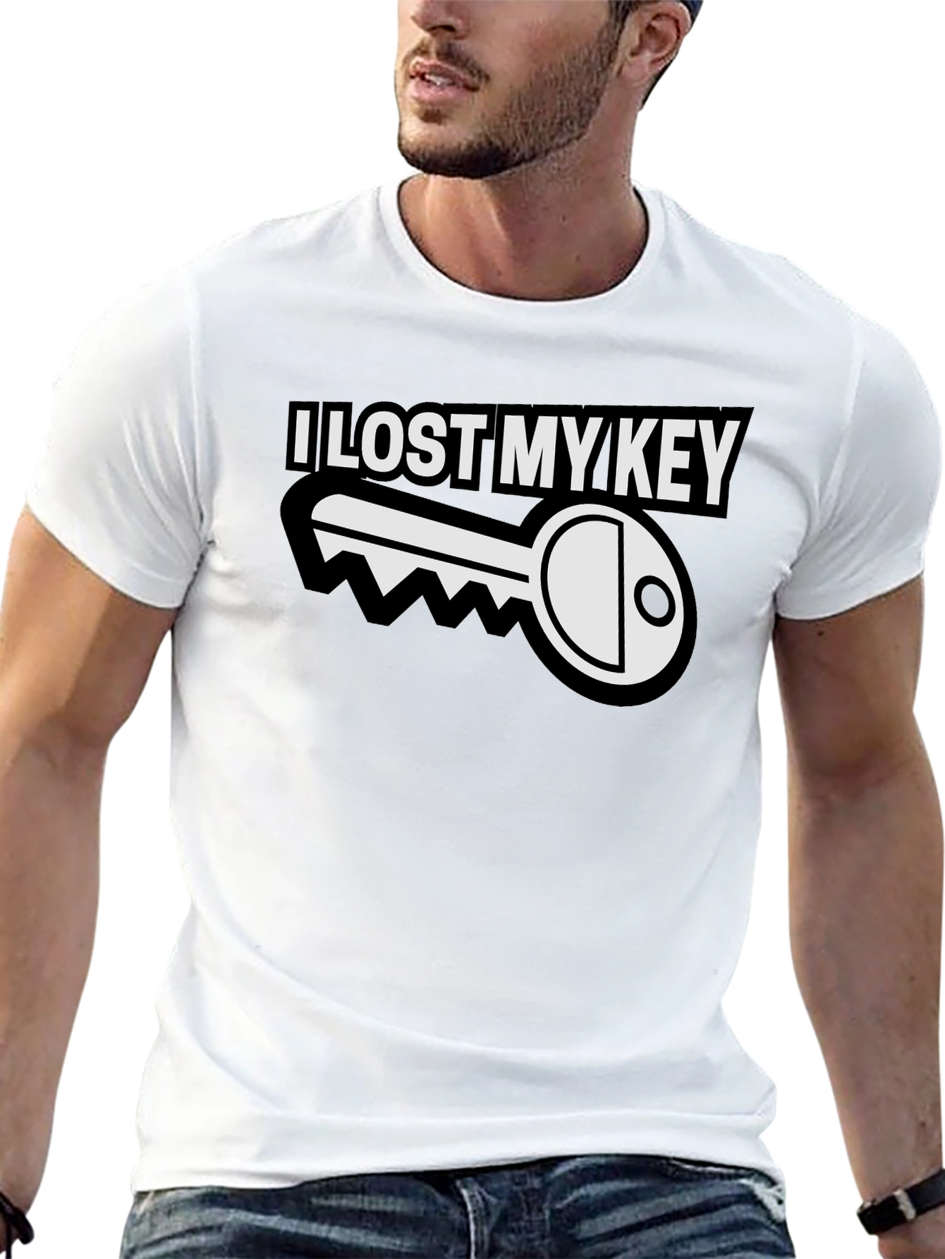 I Lost My Key Funny Graphic T-Shirt - Black