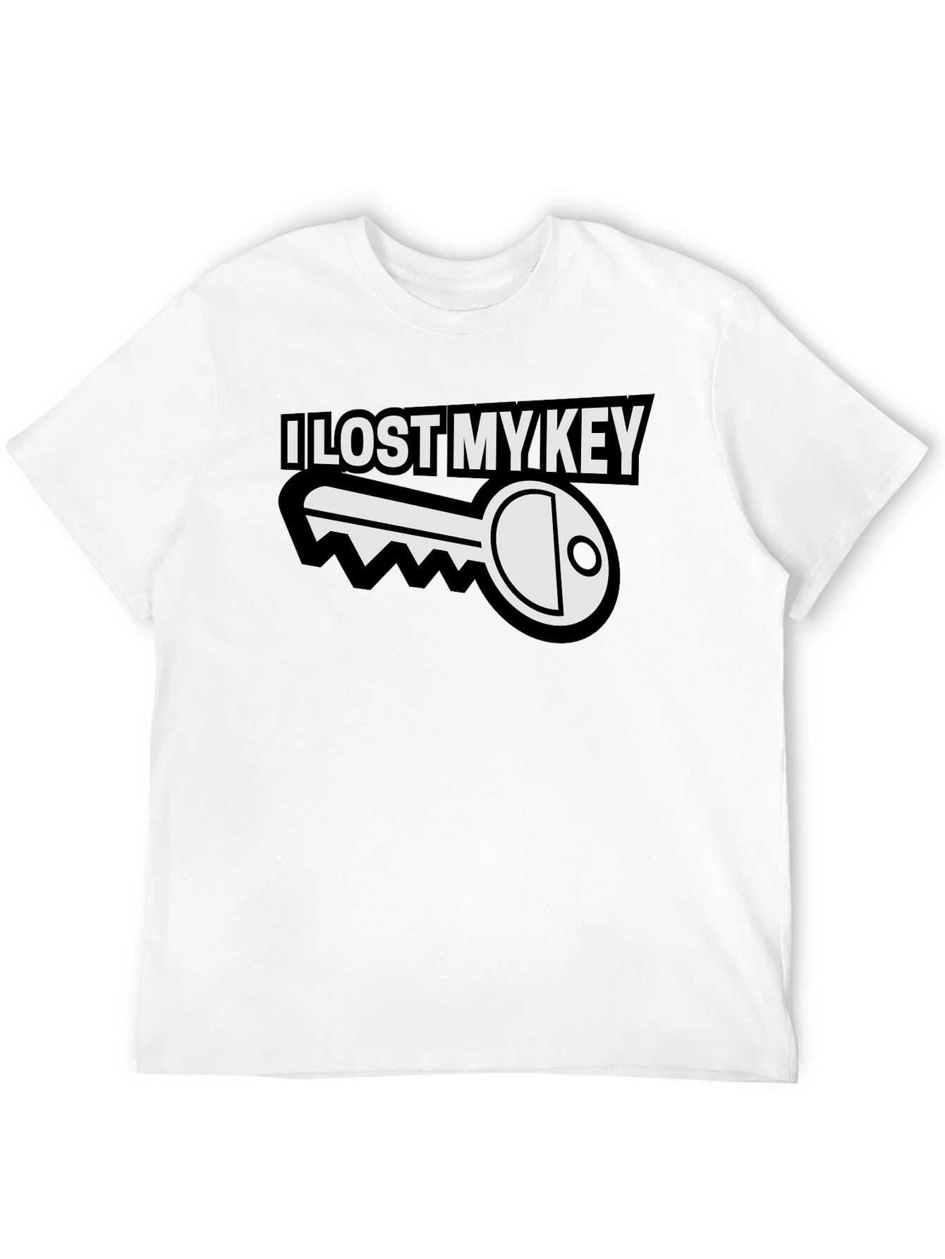 I Lost My Key Funny Graphic T-Shirt - Black