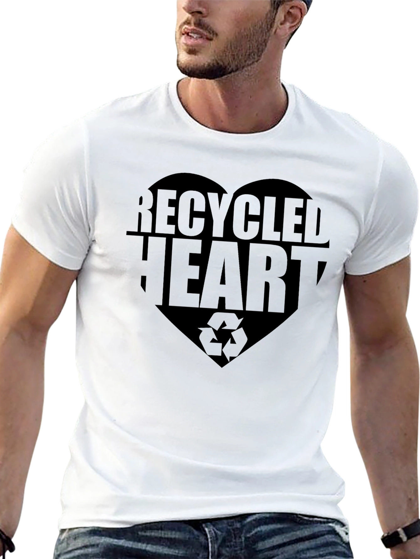 Recycled Heart Graphic Tee - Eco-Friendly Fashion