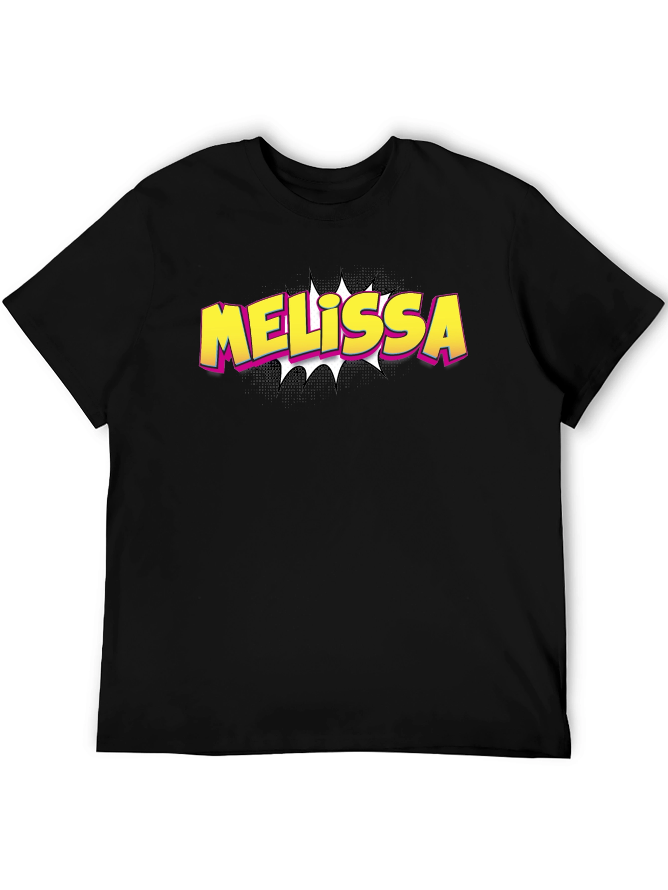 Melissa Comic Style Graphic Tee - Black Cotton Blend
