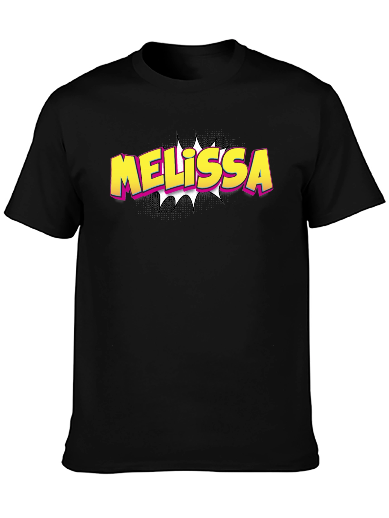 Melissa Comic Style Graphic Tee - Black Cotton Blend