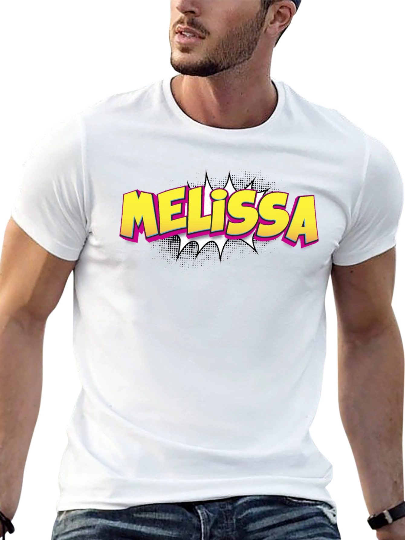 Melissa Comic Style Graphic Tee - Black Cotton Blend