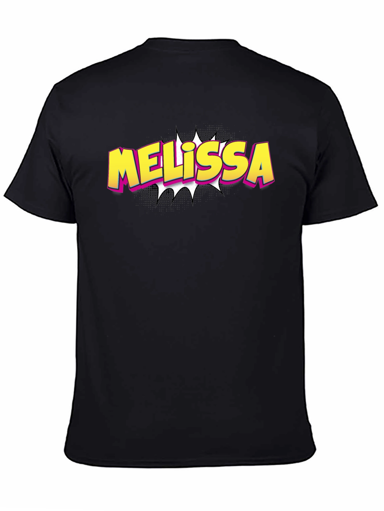 Melissa Comic Style Graphic Tee - Black Cotton Blend