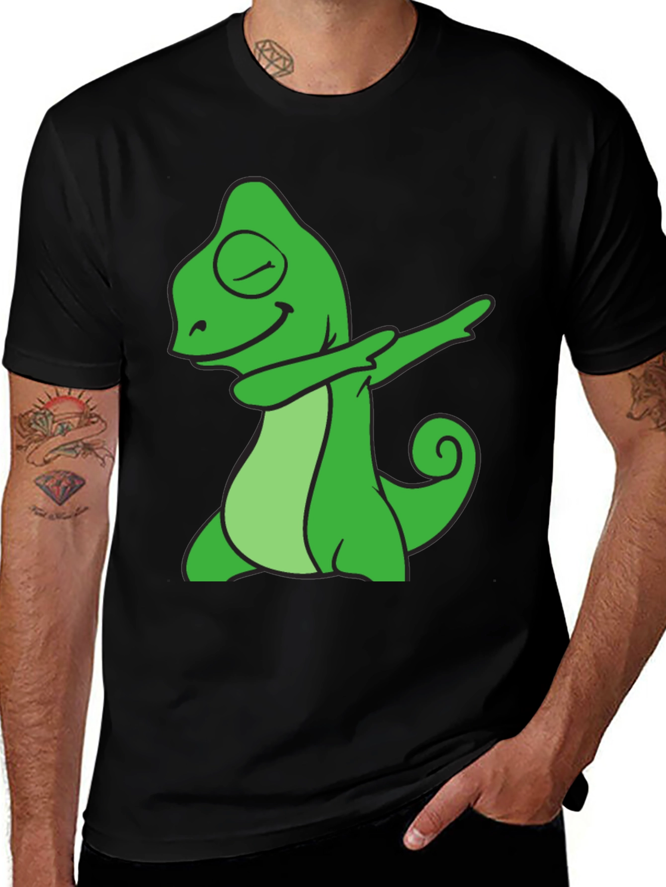 Dabbing Chameleon T-Shirt - Cool Graphic Tee