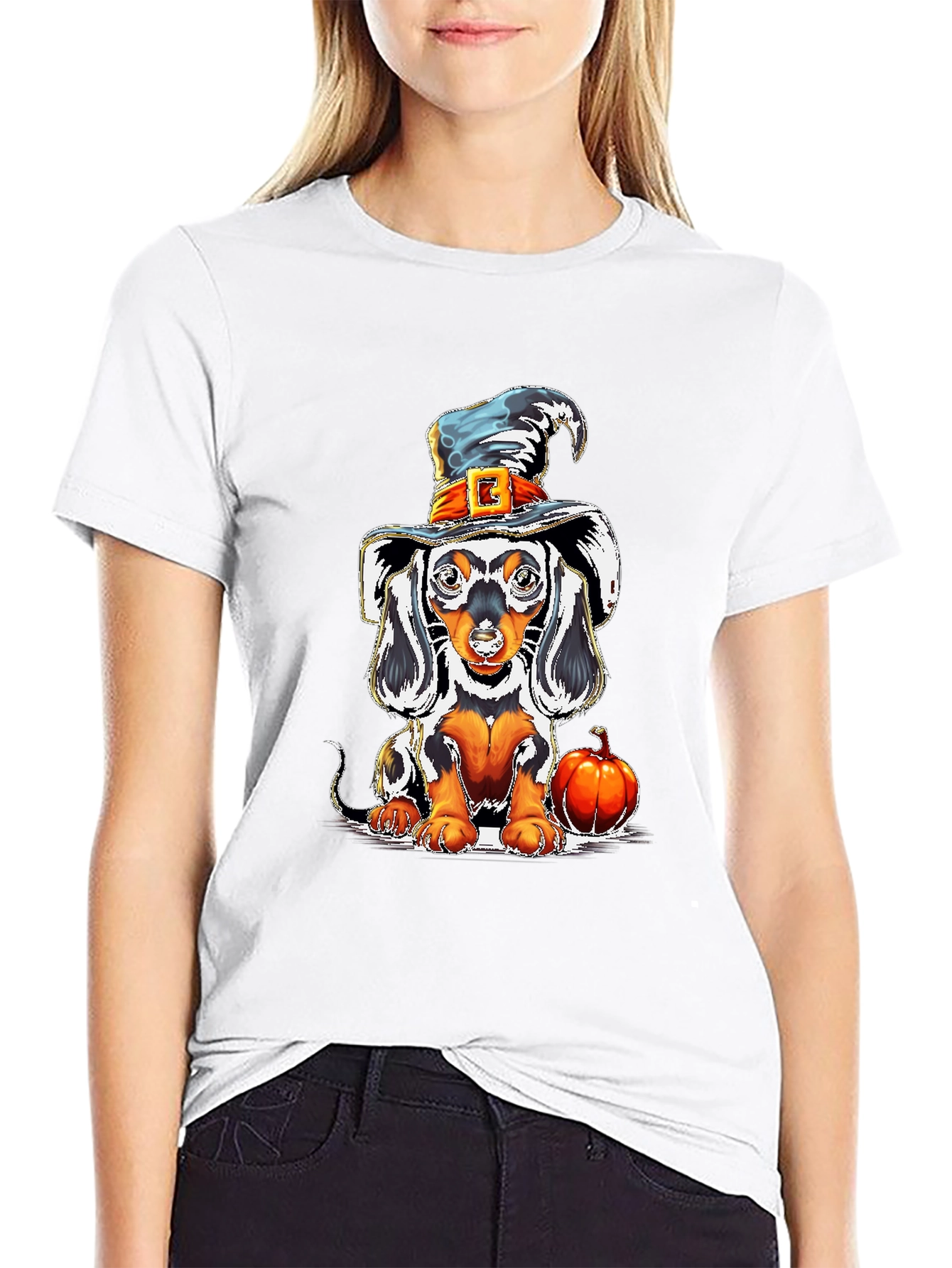 Dachshund Witch Halloween T-Shirt