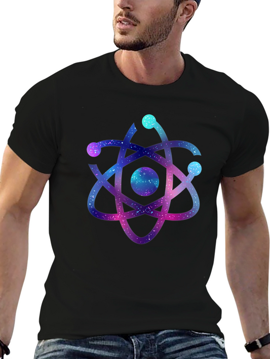 Galaxy Atom Graphic Black T-Shirt