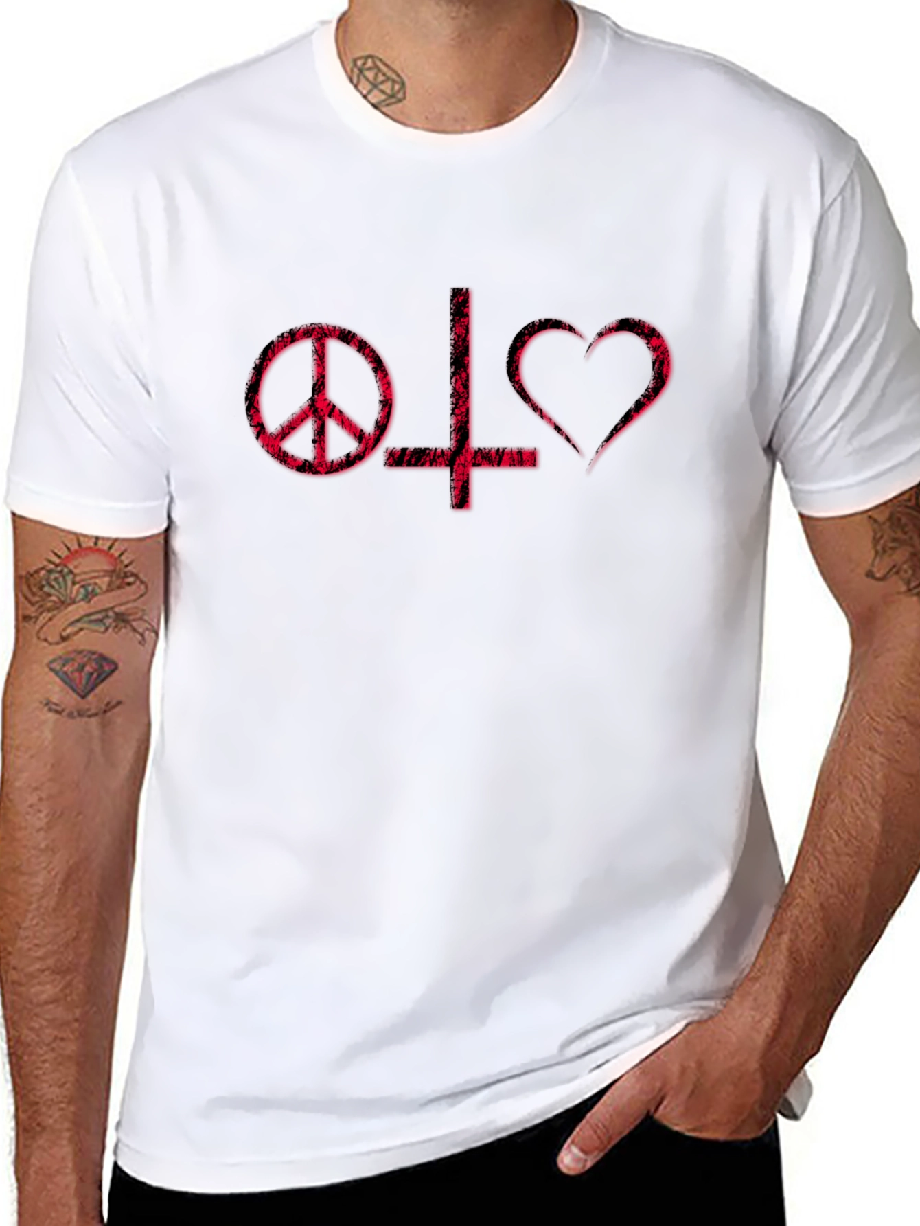 Peace Love Satan Black T-Shirt