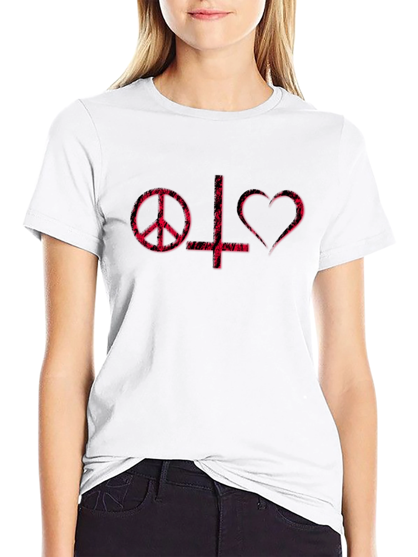 Peace Love Satan Black T-Shirt