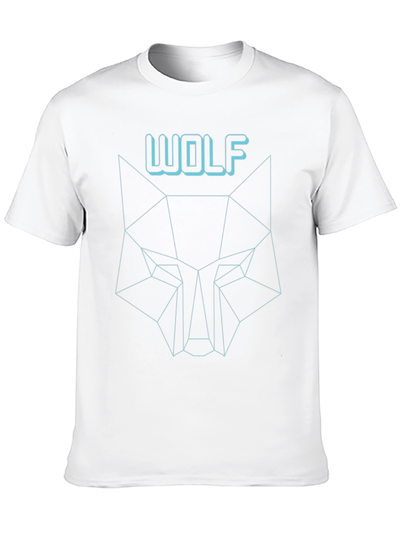 Geometric Wolf Graphic Tee - Modern Mens Shirt