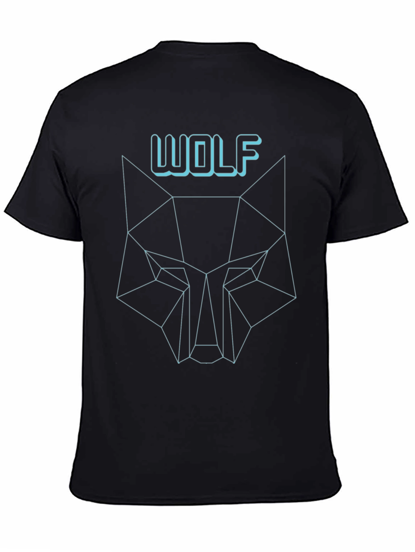 Geometric Wolf Graphic Tee - Modern Mens Shirt