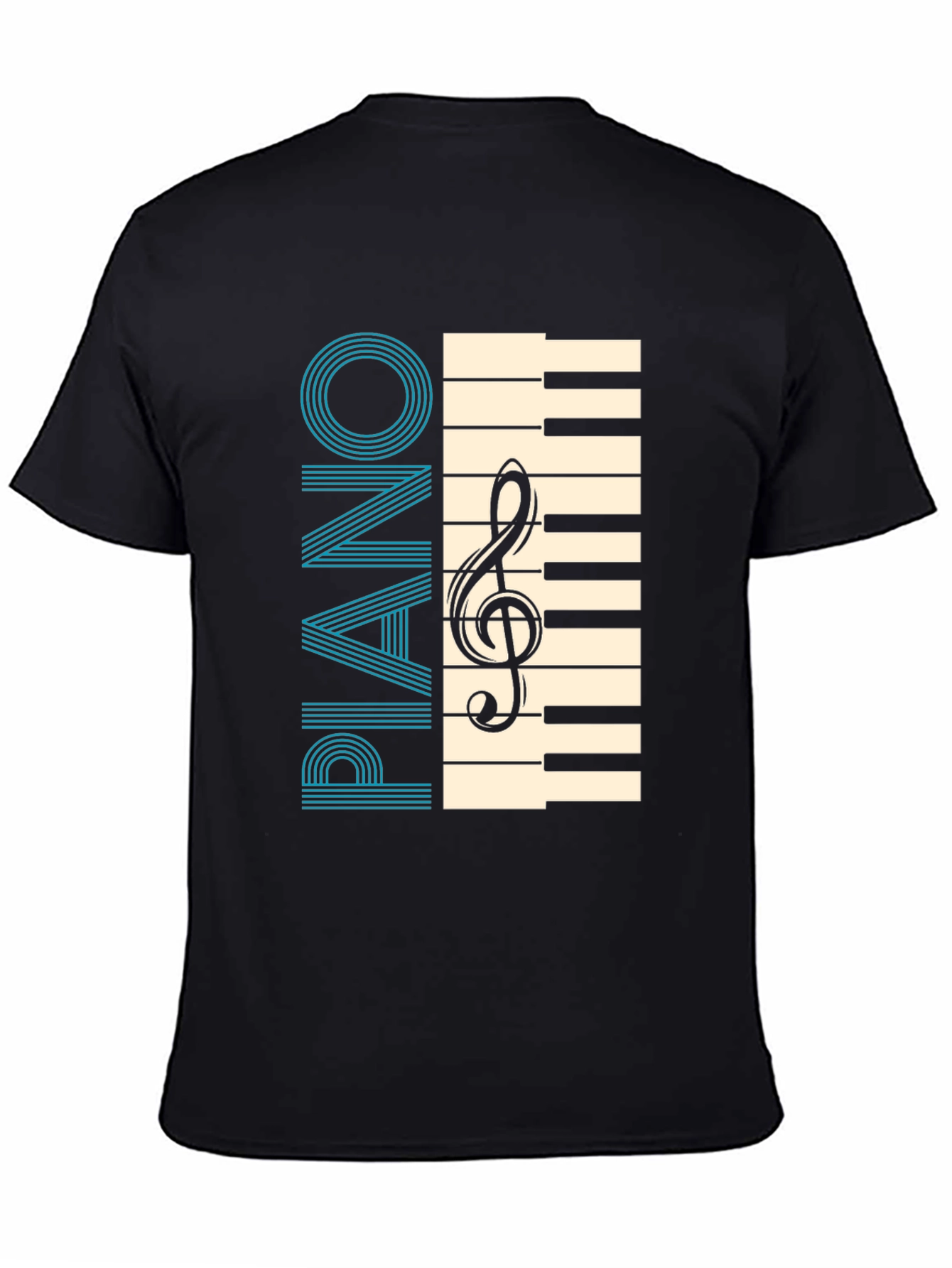 Piano Keys & Clef Graphic T-Shirt - Musicians Style