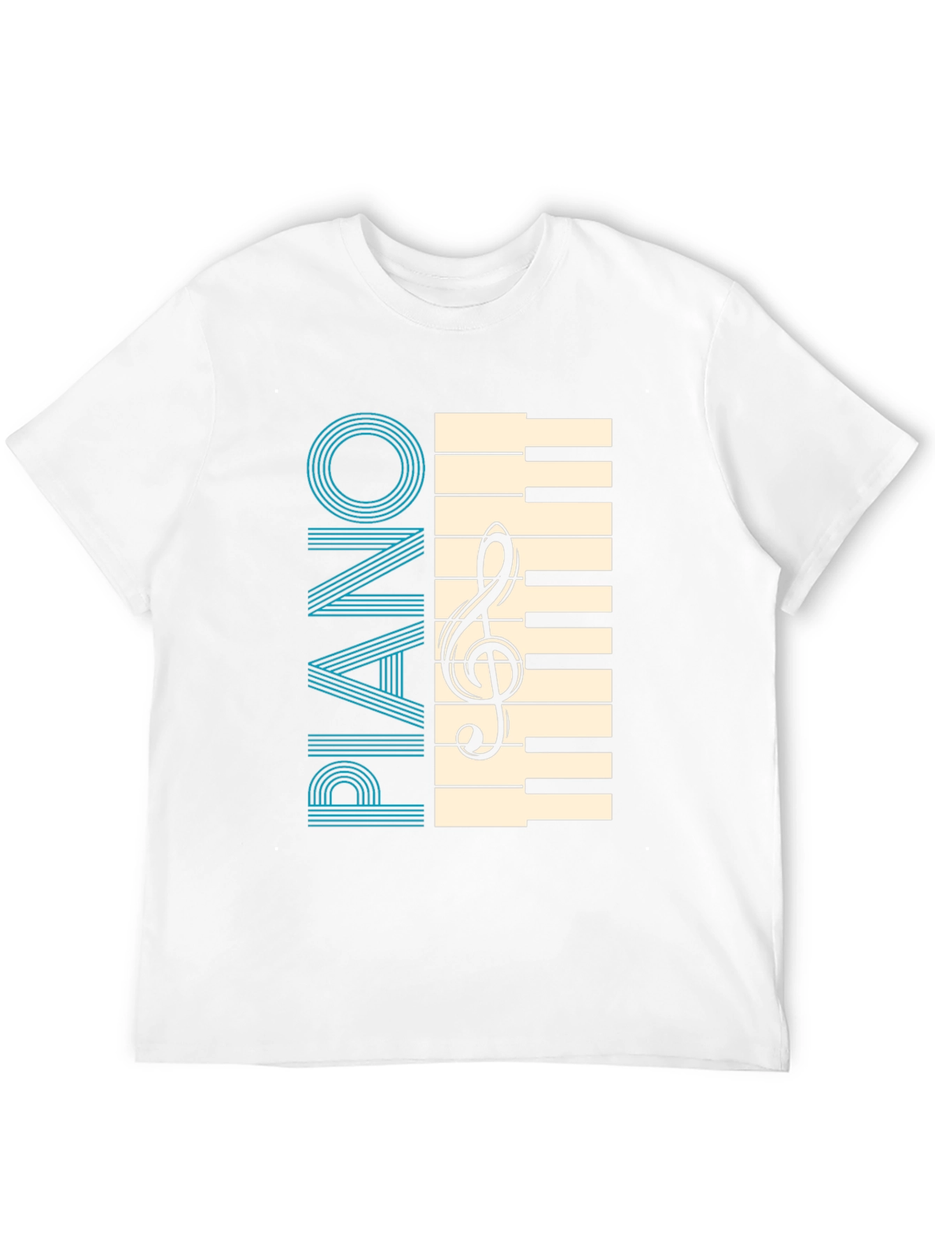 Piano Keys & Clef Graphic T-Shirt - Musicians Style