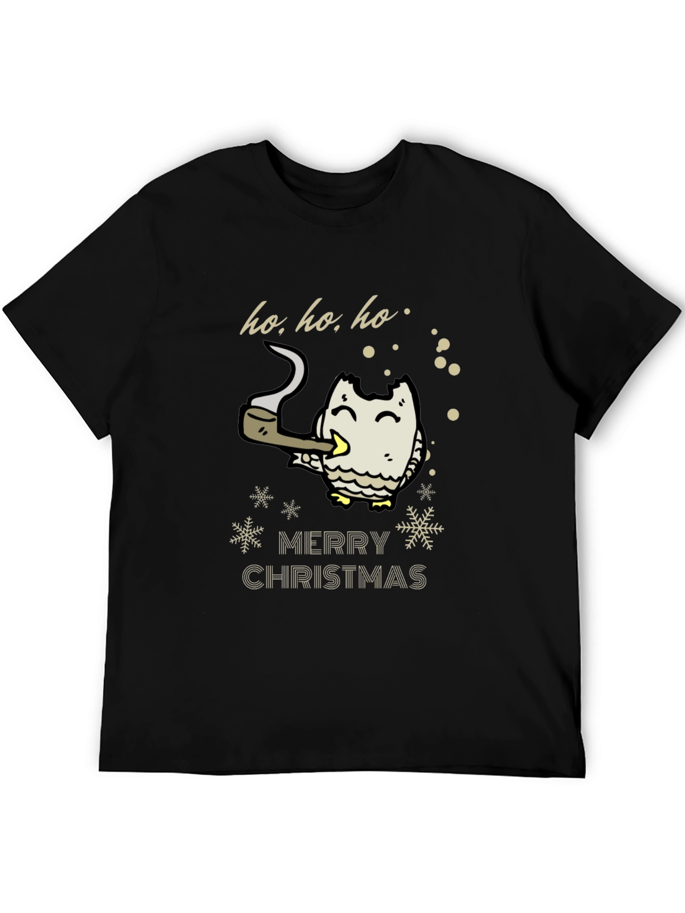 Merry Christmas Owl Smoking Pipe T-Shirt