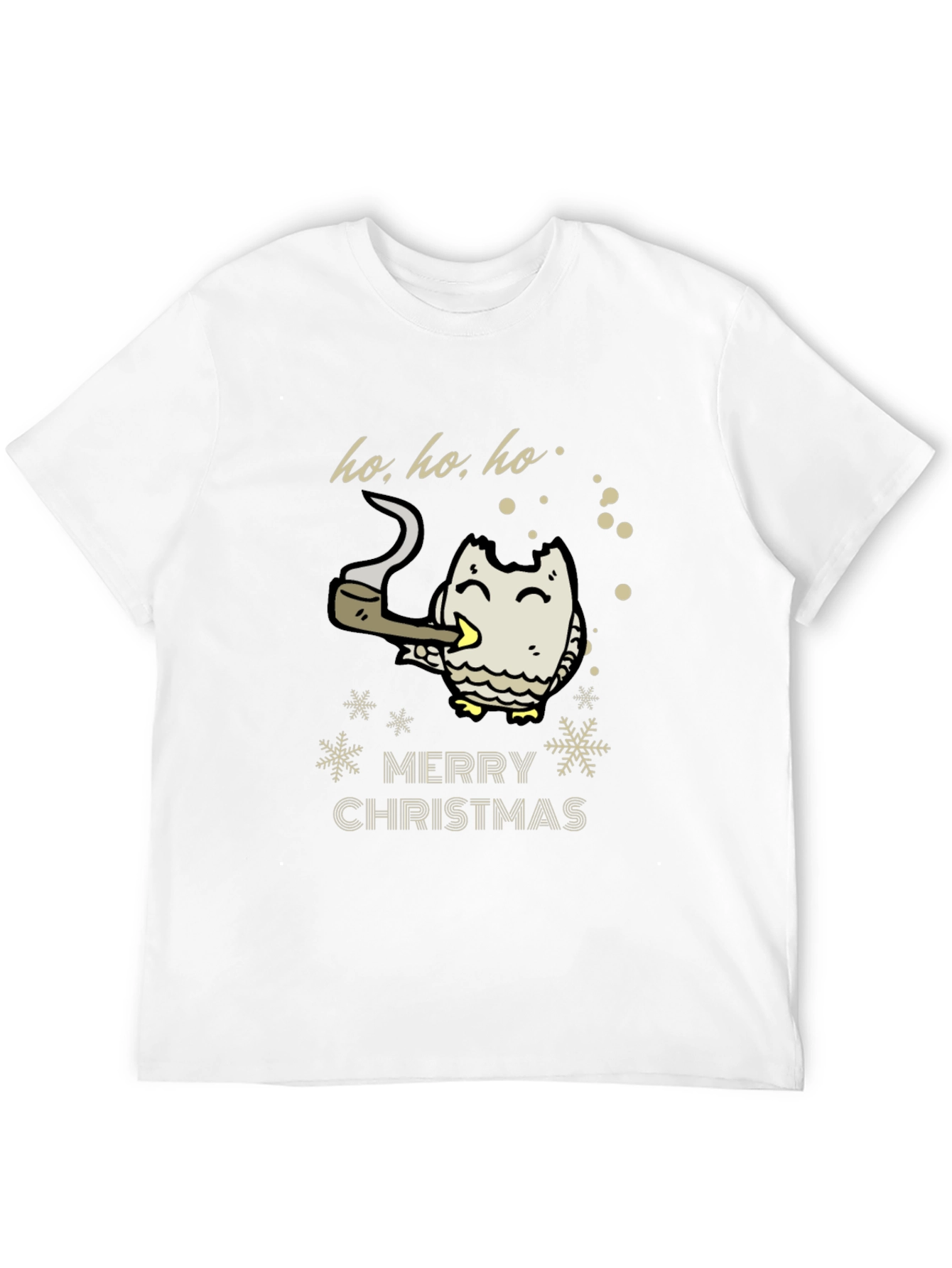Merry Christmas Owl Smoking Pipe T-Shirt
