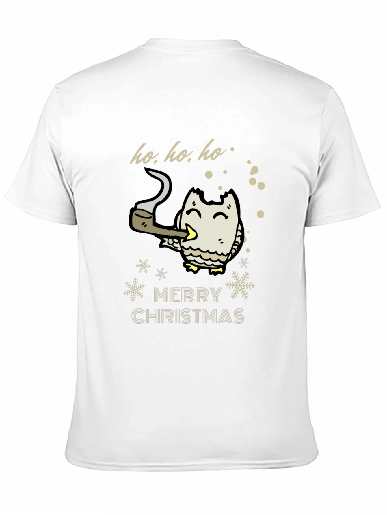 Merry Christmas Owl Smoking Pipe T-Shirt