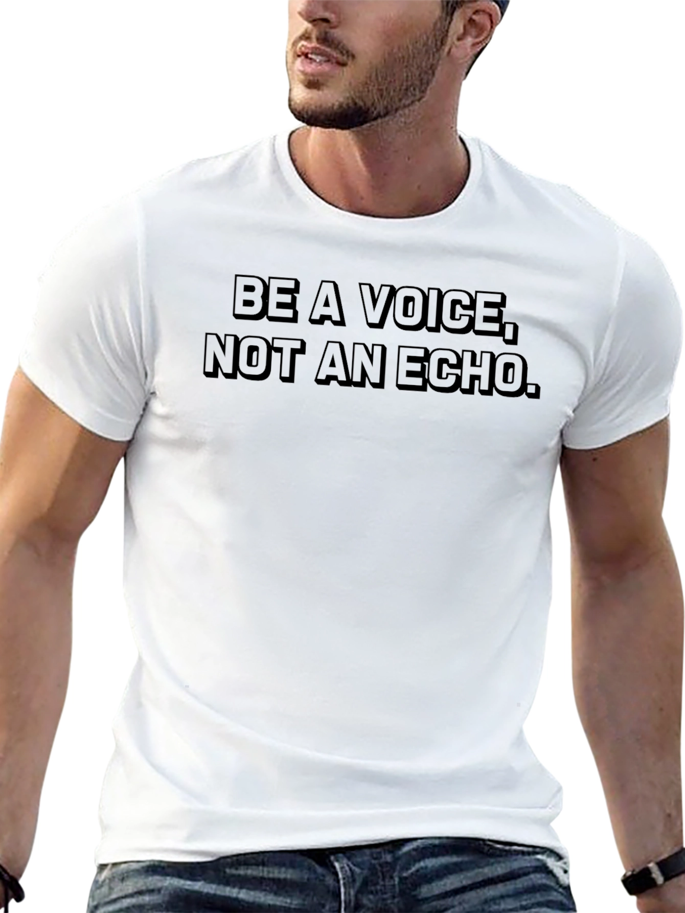 Be A Voice Black Graphic T-Shirt