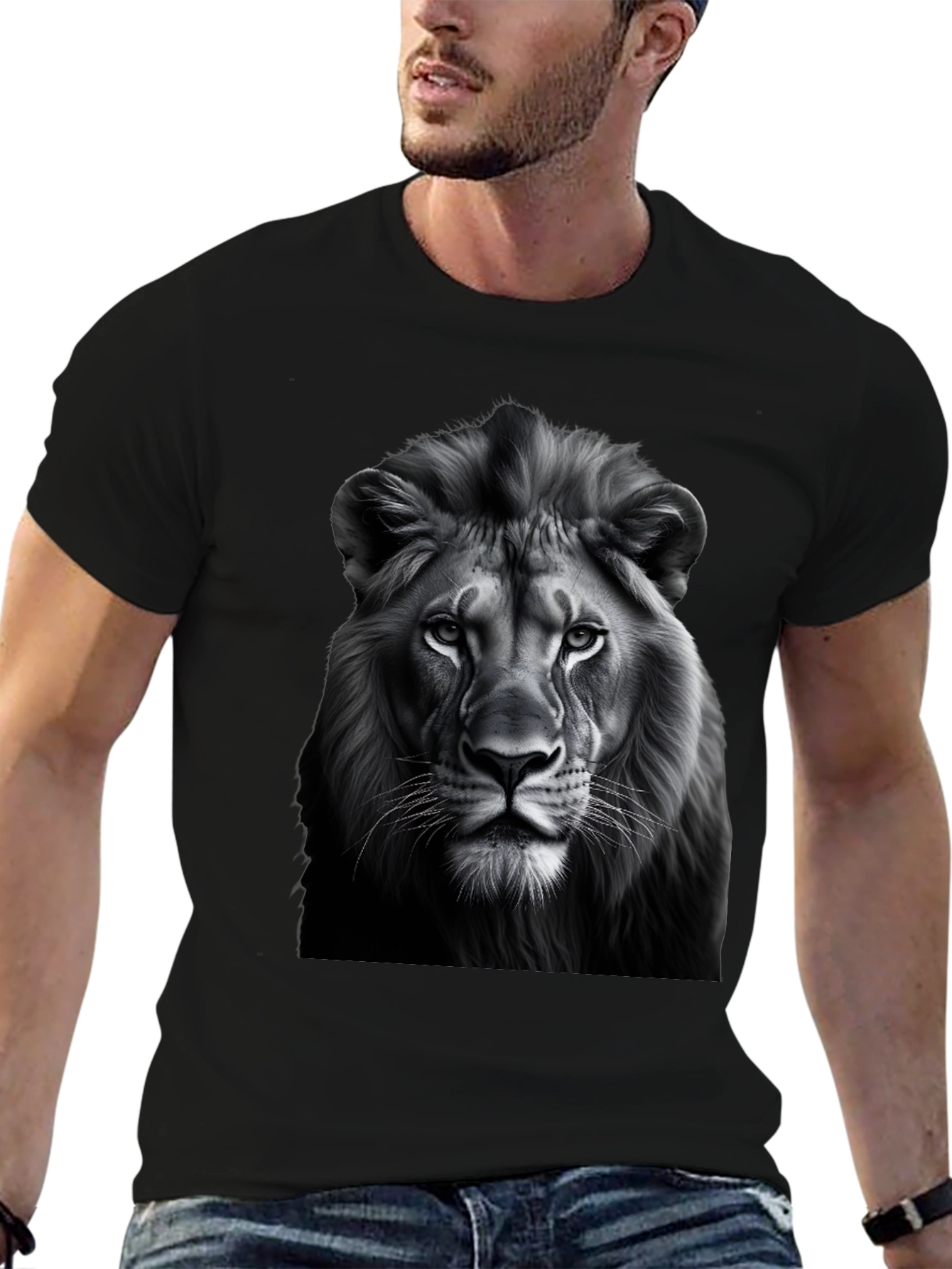 Lion Graphic Black T-Shirt