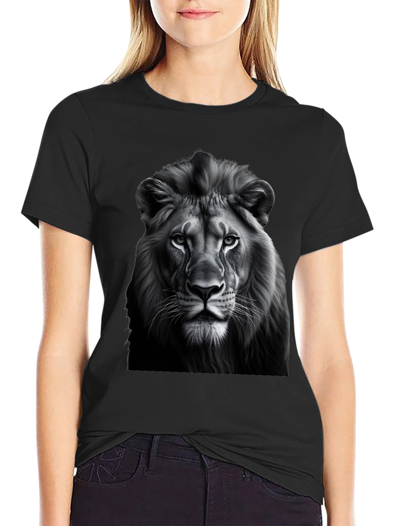 Lion Graphic Black T-Shirt