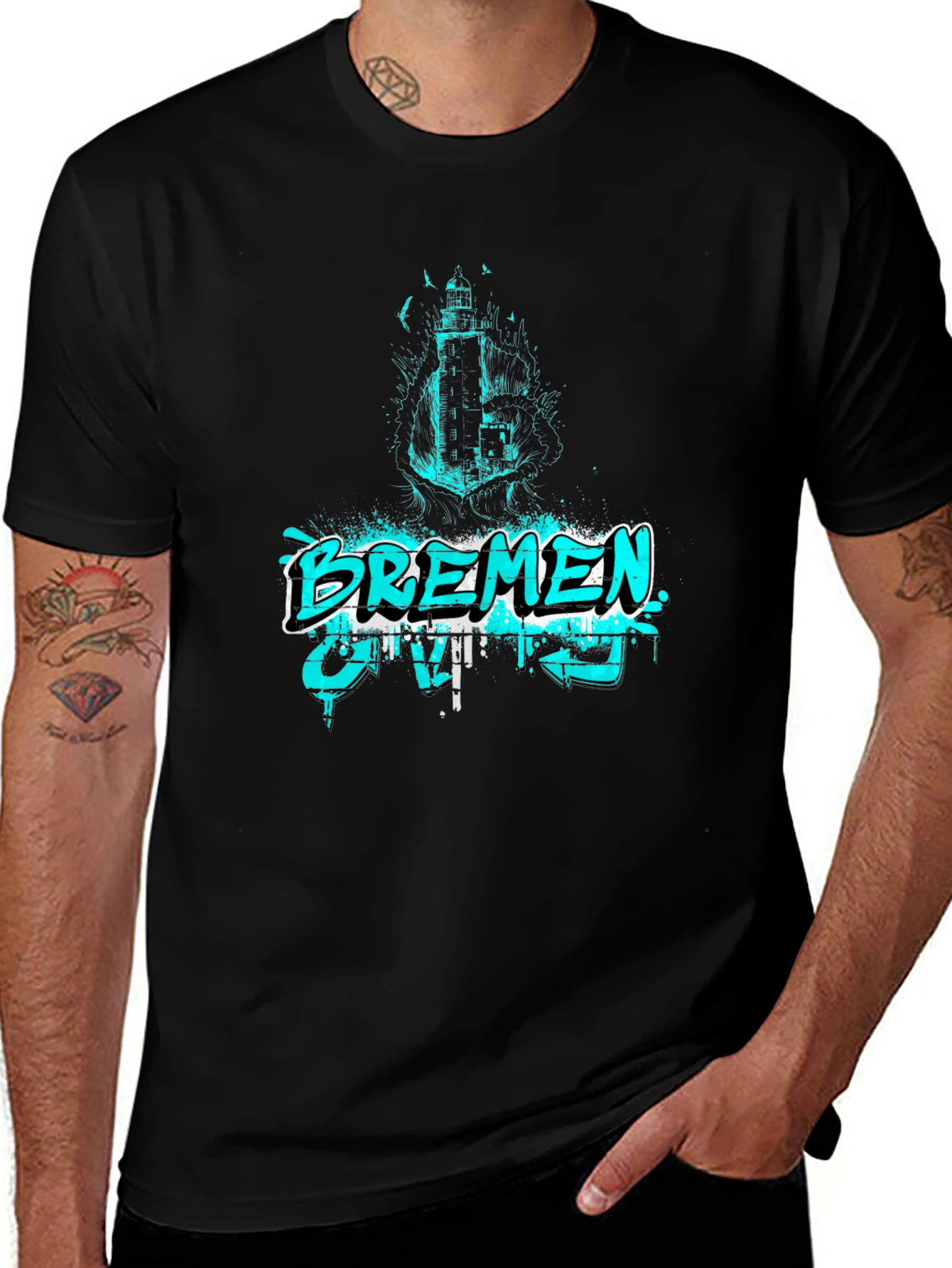Bremen City Mens Graphic T-Shirt - Black