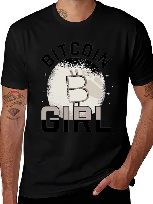 Bitcoin Girl Black Graphic T-Shirt