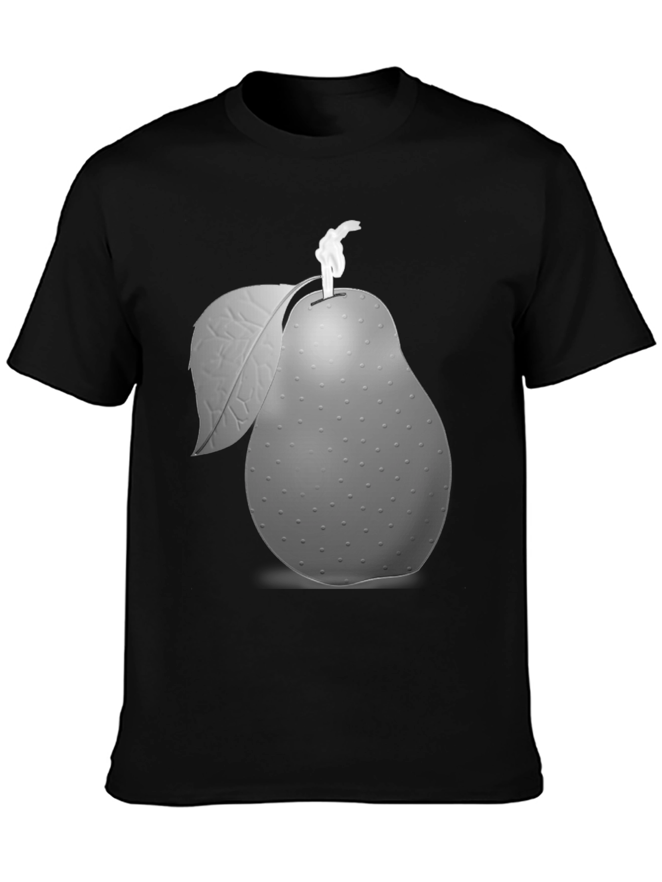 Unique Pear Graphic Black T-Shirt