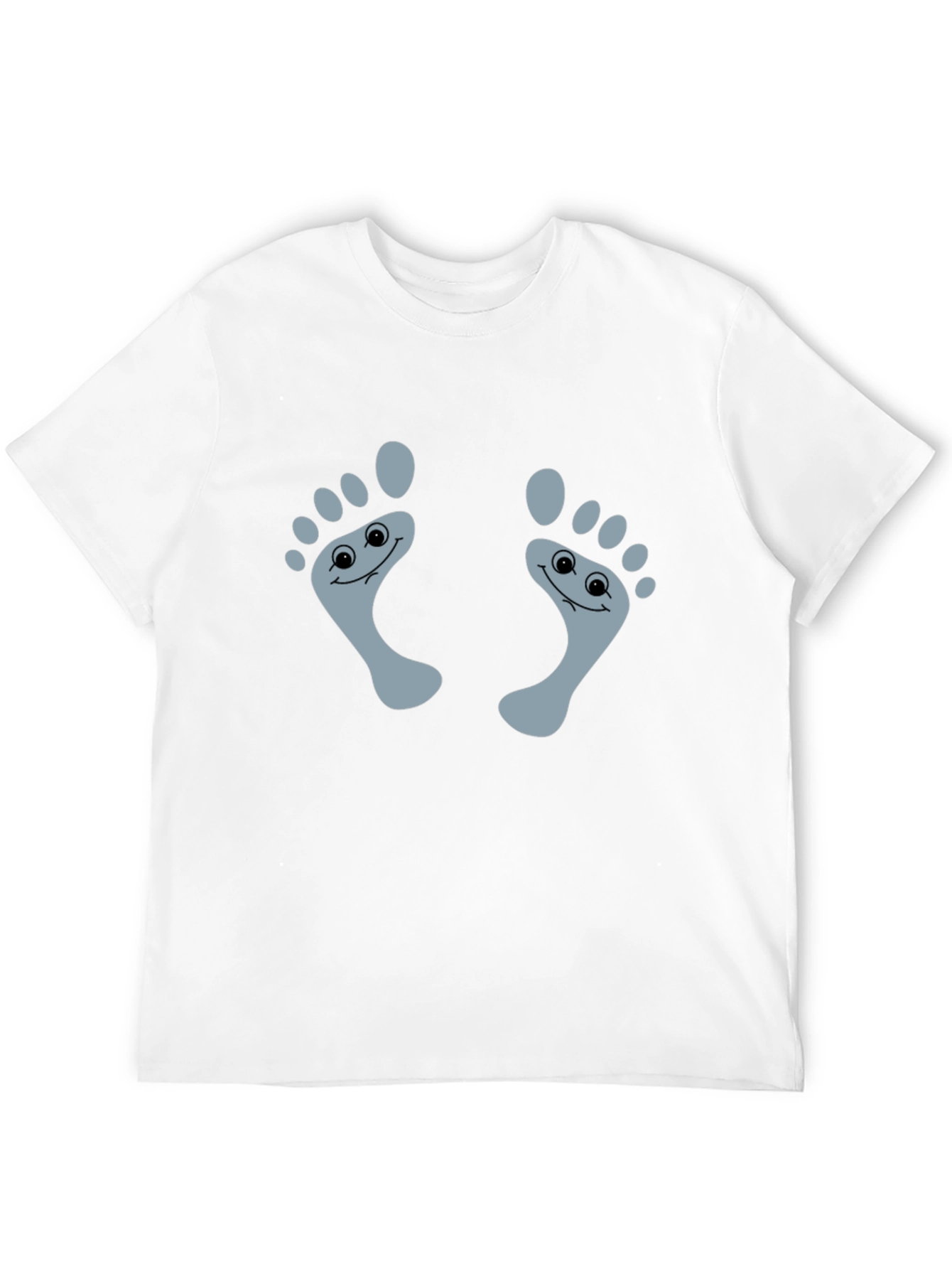 Cute Footprint Graphic T-Shirt - Funny Novelty Tee