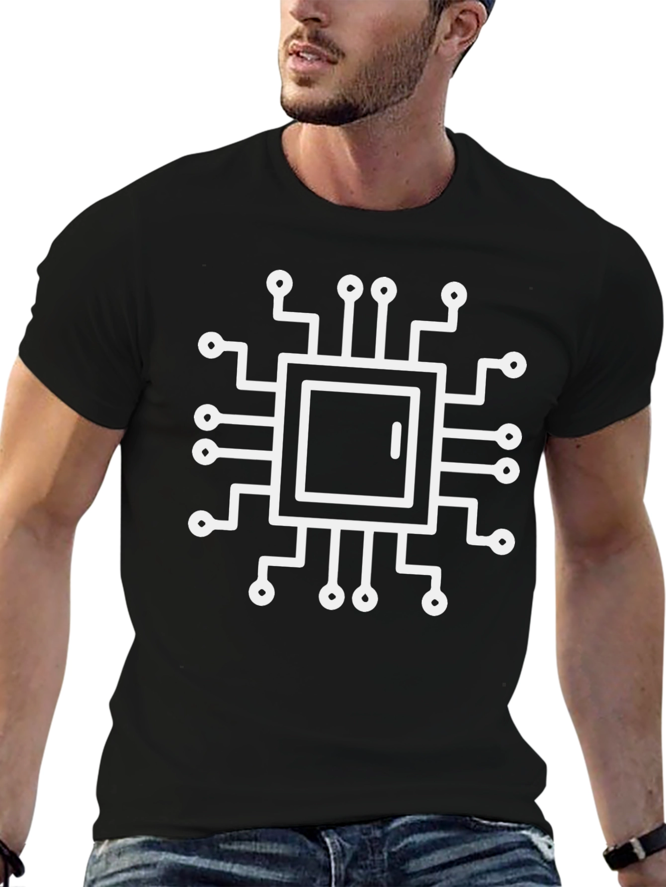 Tech Circuit Board Graphic T-Shirt