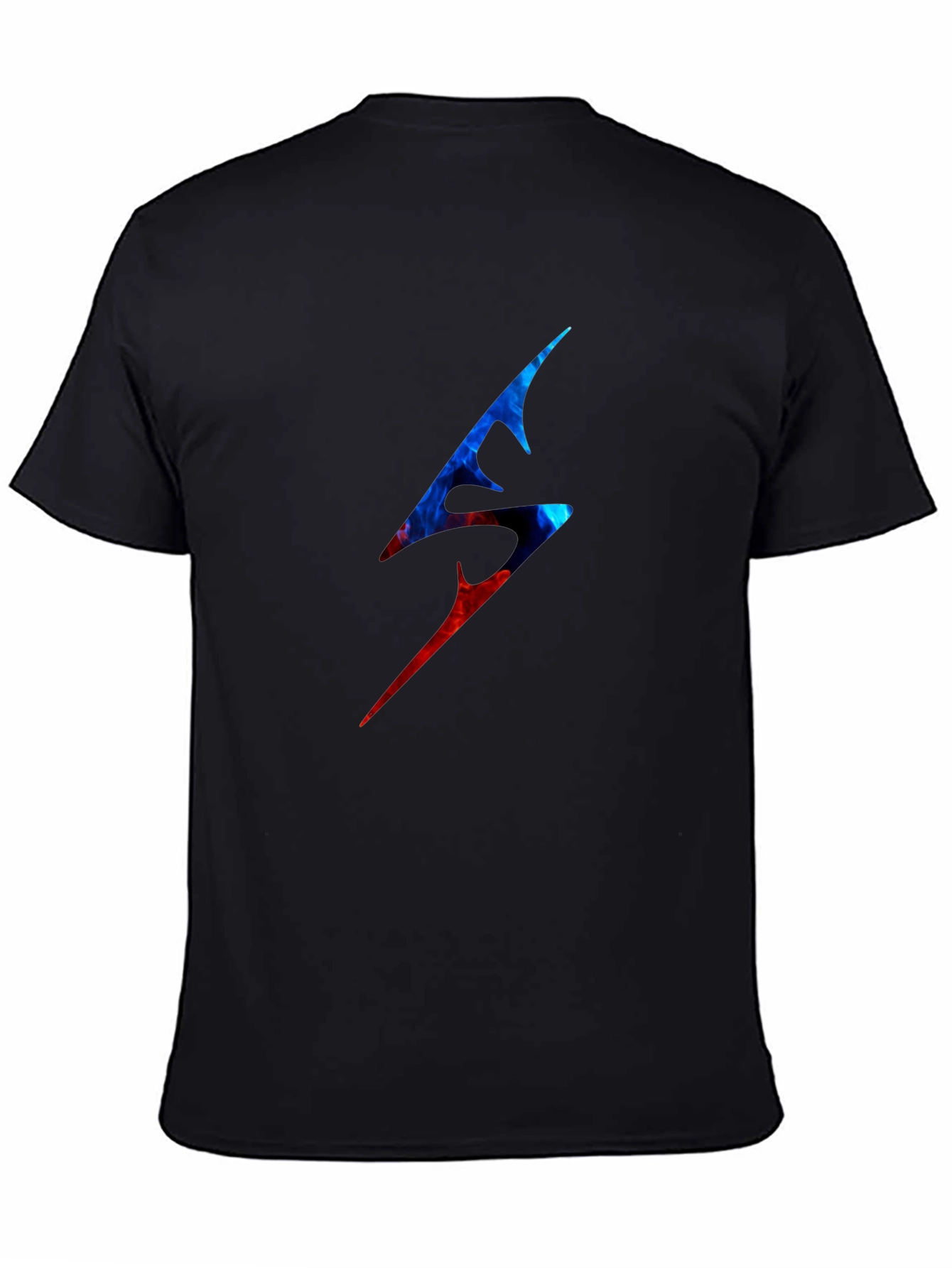 Edgy Lightning Bolt Graphic Tee - Black