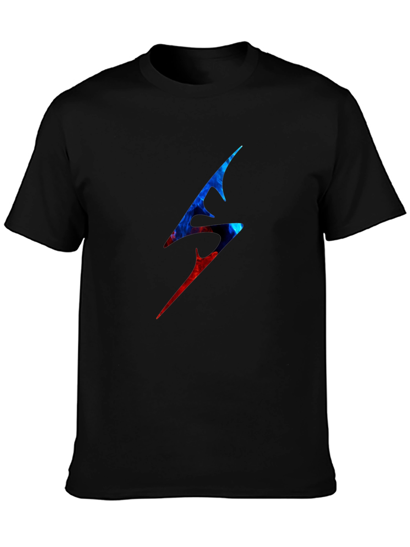 Edgy Lightning Bolt Graphic Tee - Black