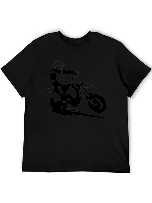 Black Motorcycle Rider Graphic Tee