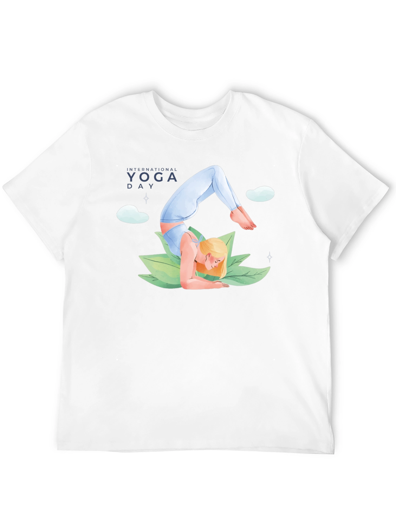 Yoga Day Graphic Tee - Black Cotton