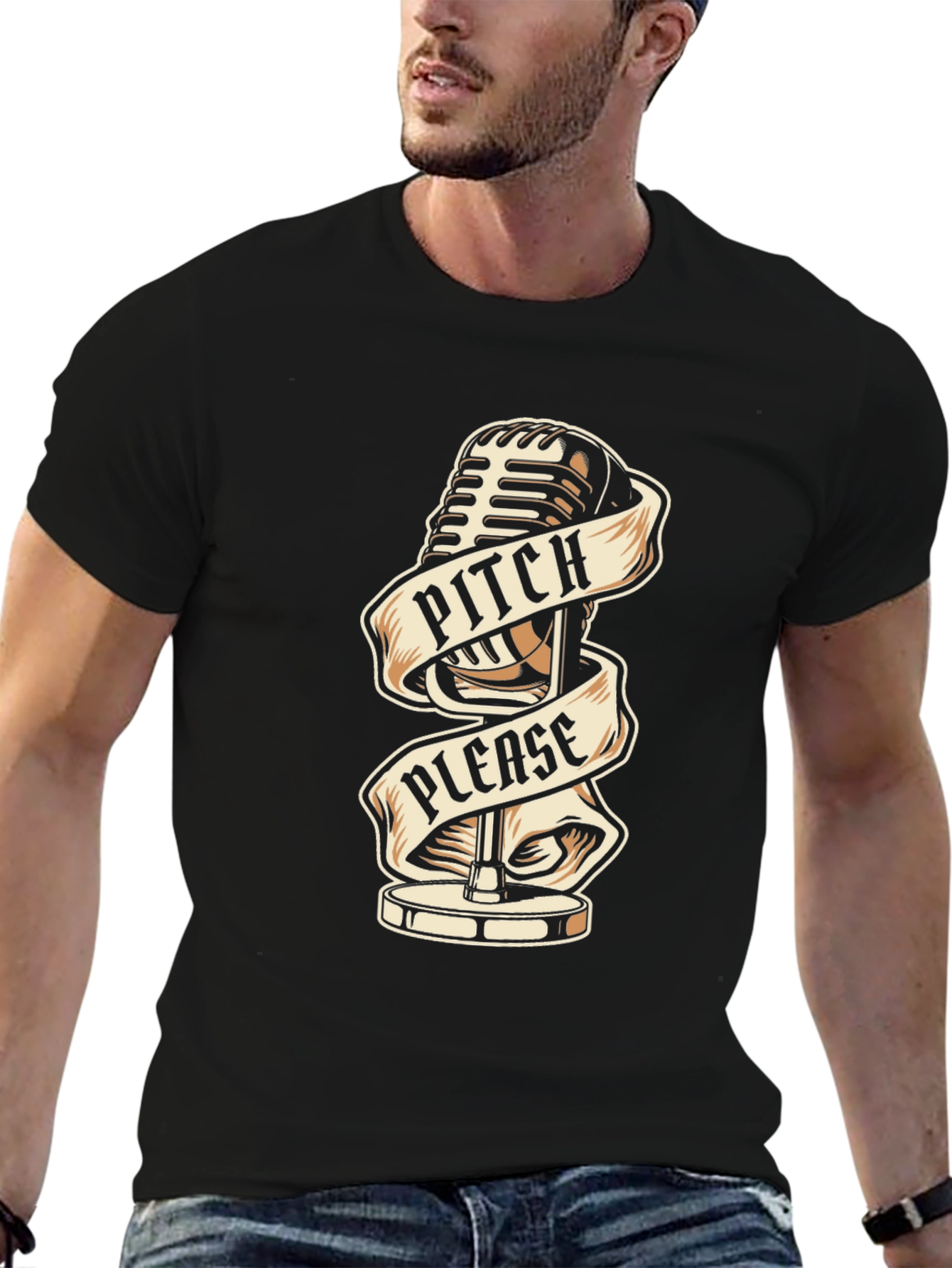 Pitch Please Microphone Graphic Tee