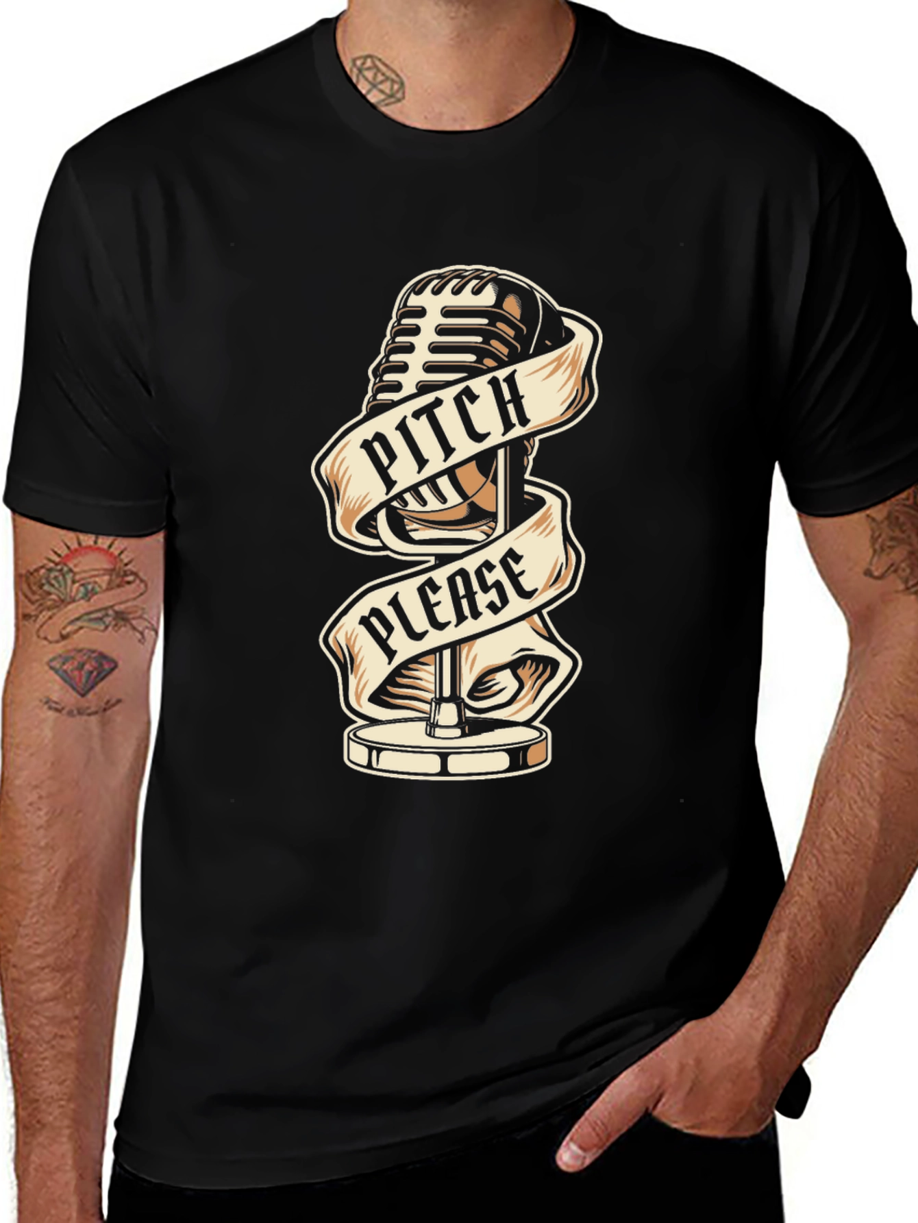 Pitch Please Microphone Graphic Tee