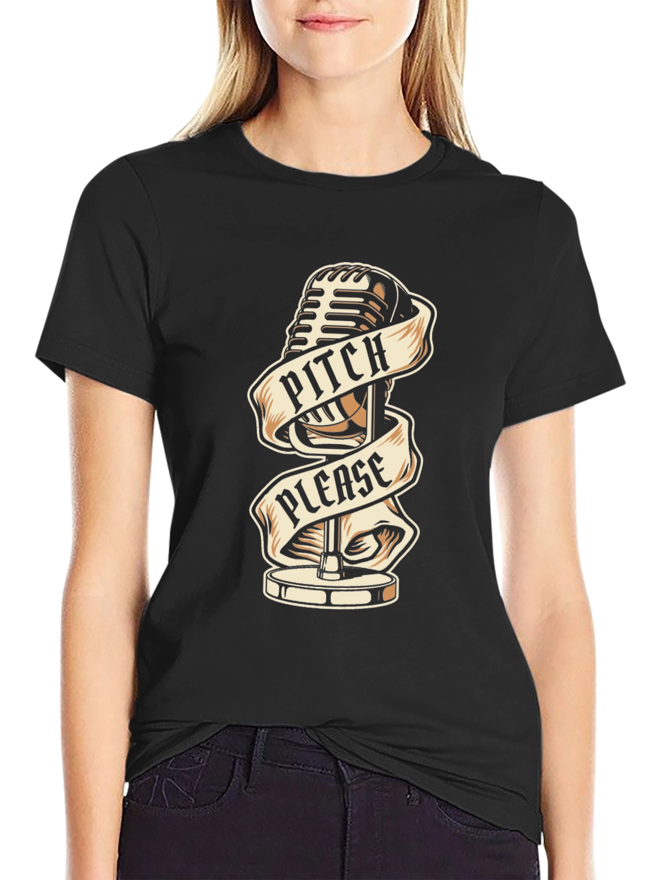 Pitch Please Microphone Graphic Tee