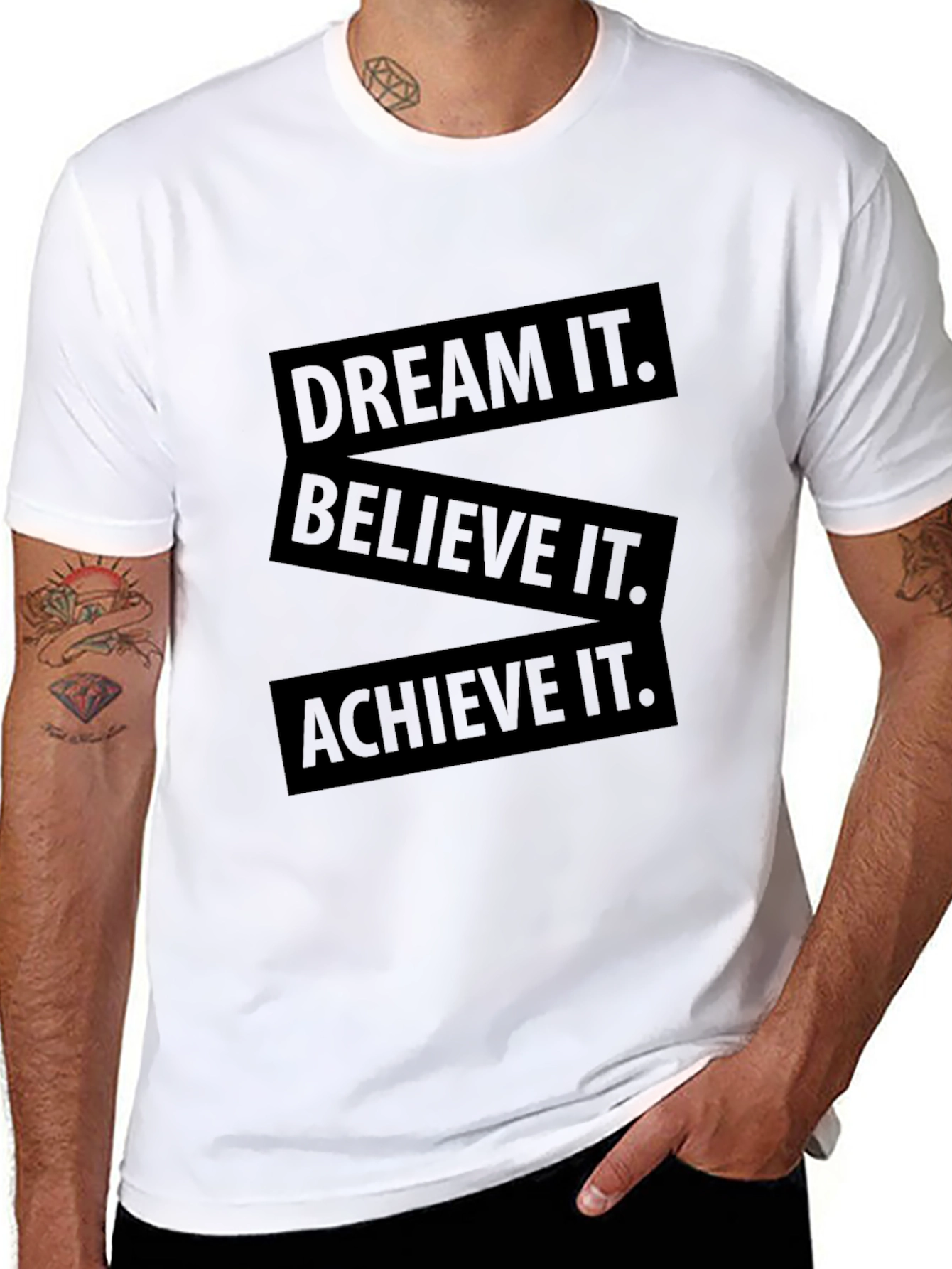 Motivational T-Shirt - Dream Believe Achieve