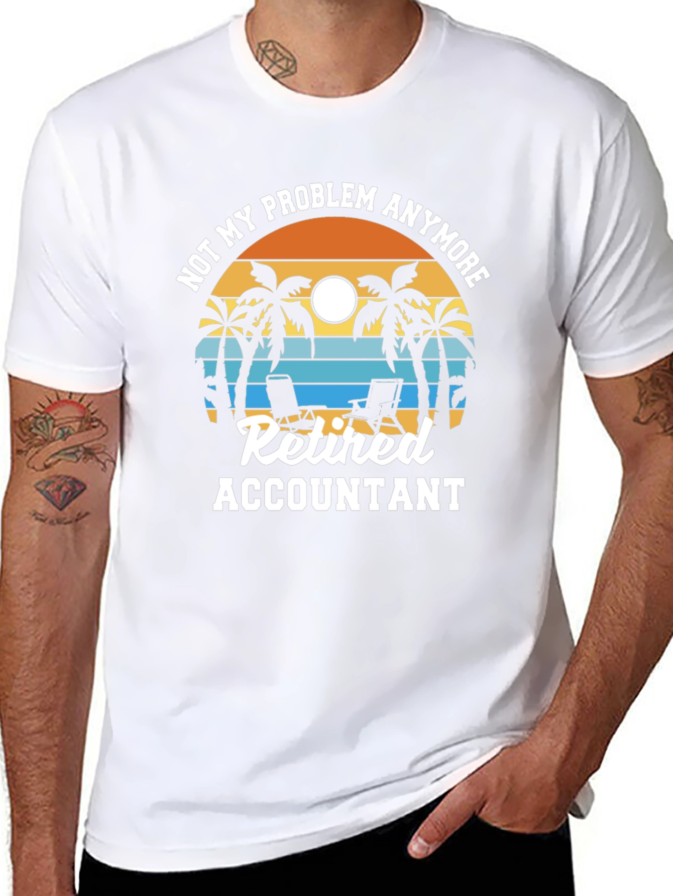 Retired Accountant Tropical Graphic T-Shirt